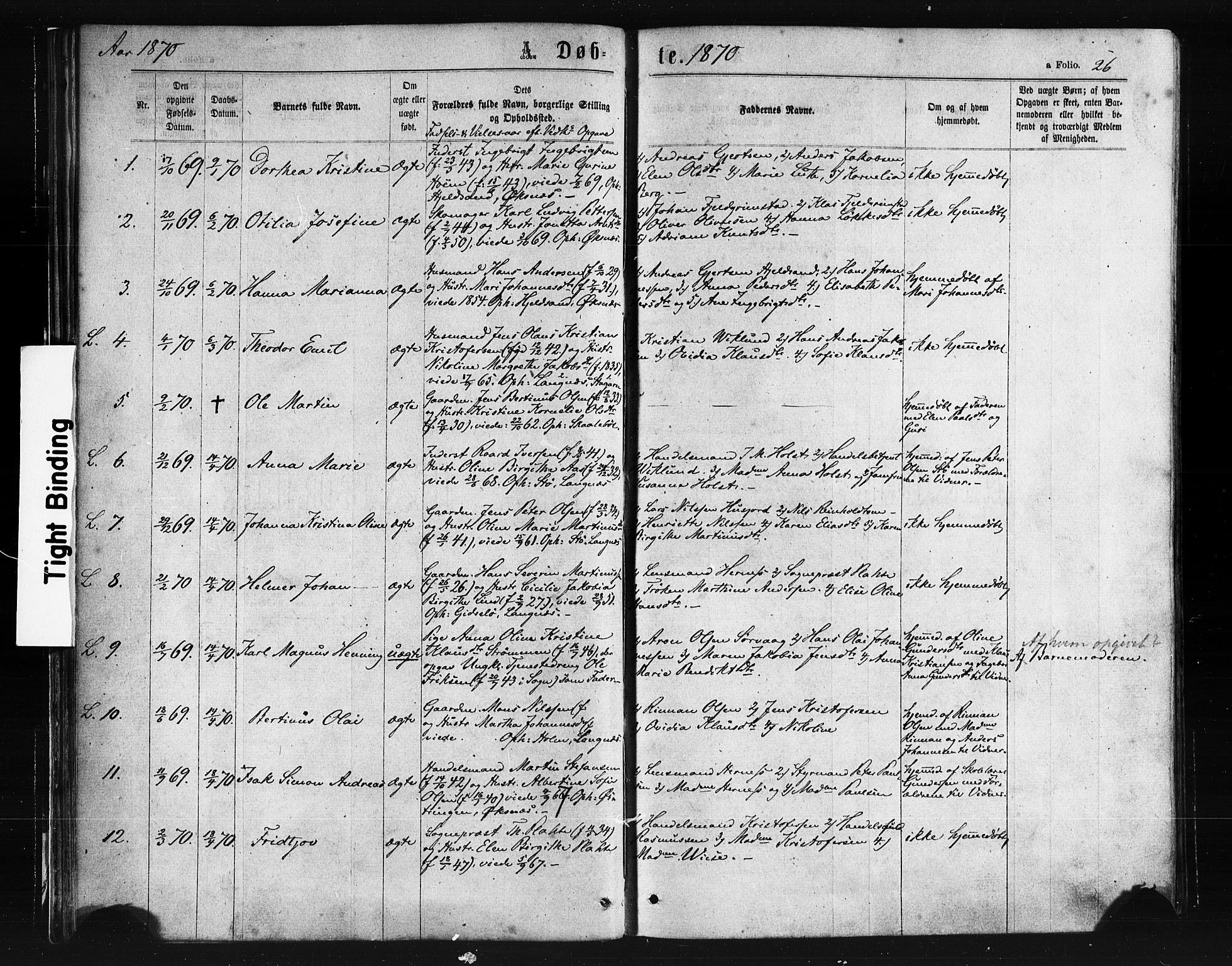 Ministerialprotokoller, klokkerbøker og fødselsregistre - Nordland, SAT/A-1459/893/L1334: Parish register (official) no. 893A07, 1867-1877, p. 26