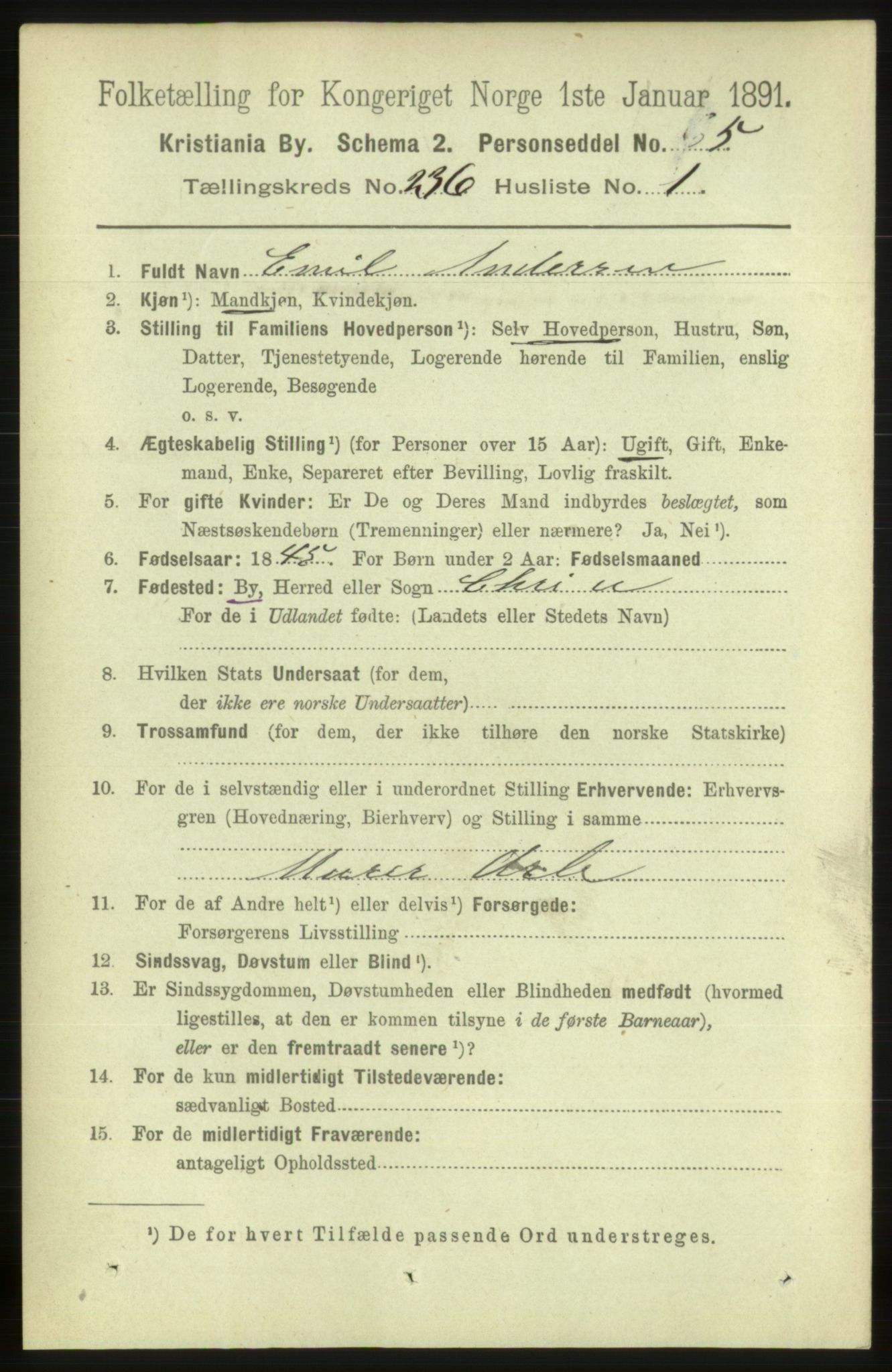 RA, 1891 census for 0301 Kristiania, 1891, p. 144007