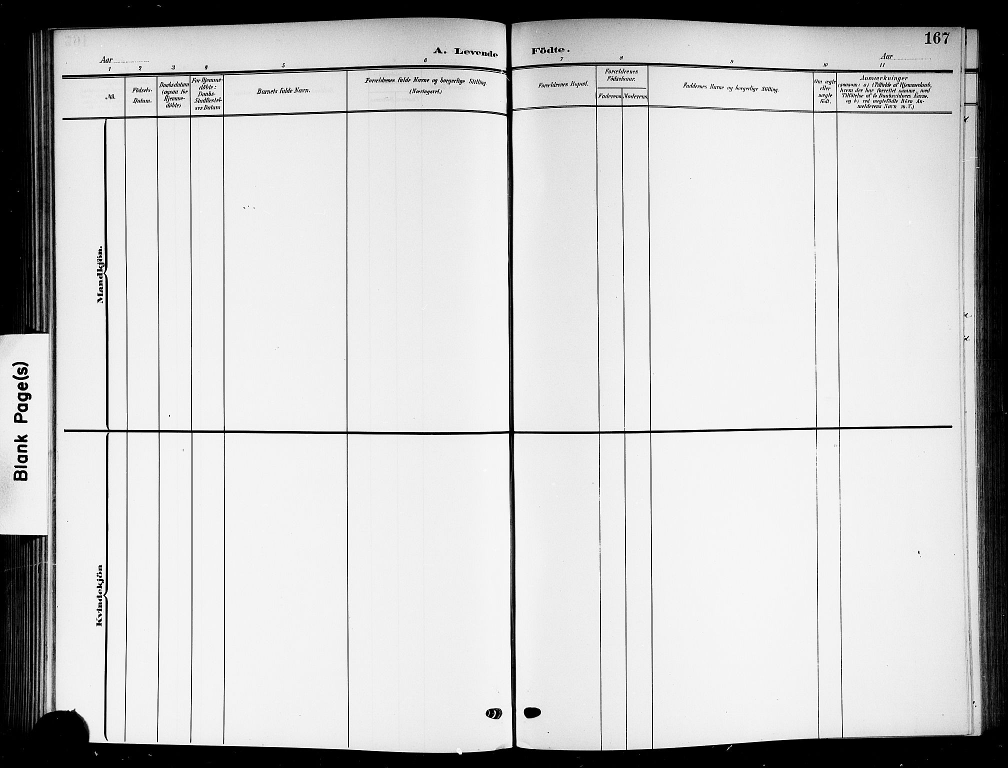 Horten kirkebøker, AV/SAKO-A-348/G/Ga/L0007: Parish register (copy) no. 7, 1905-1915, p. 167