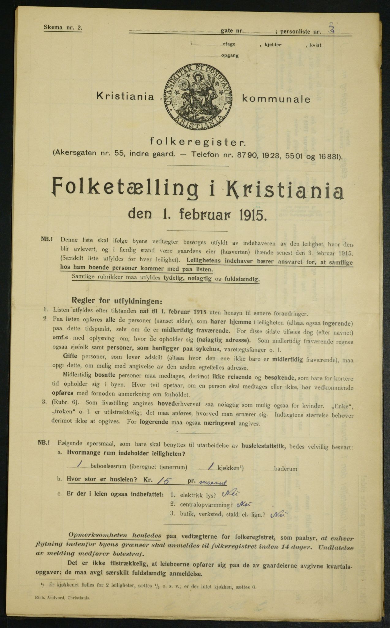 OBA, Municipal Census 1915 for Kristiania, 1915, p. 83711