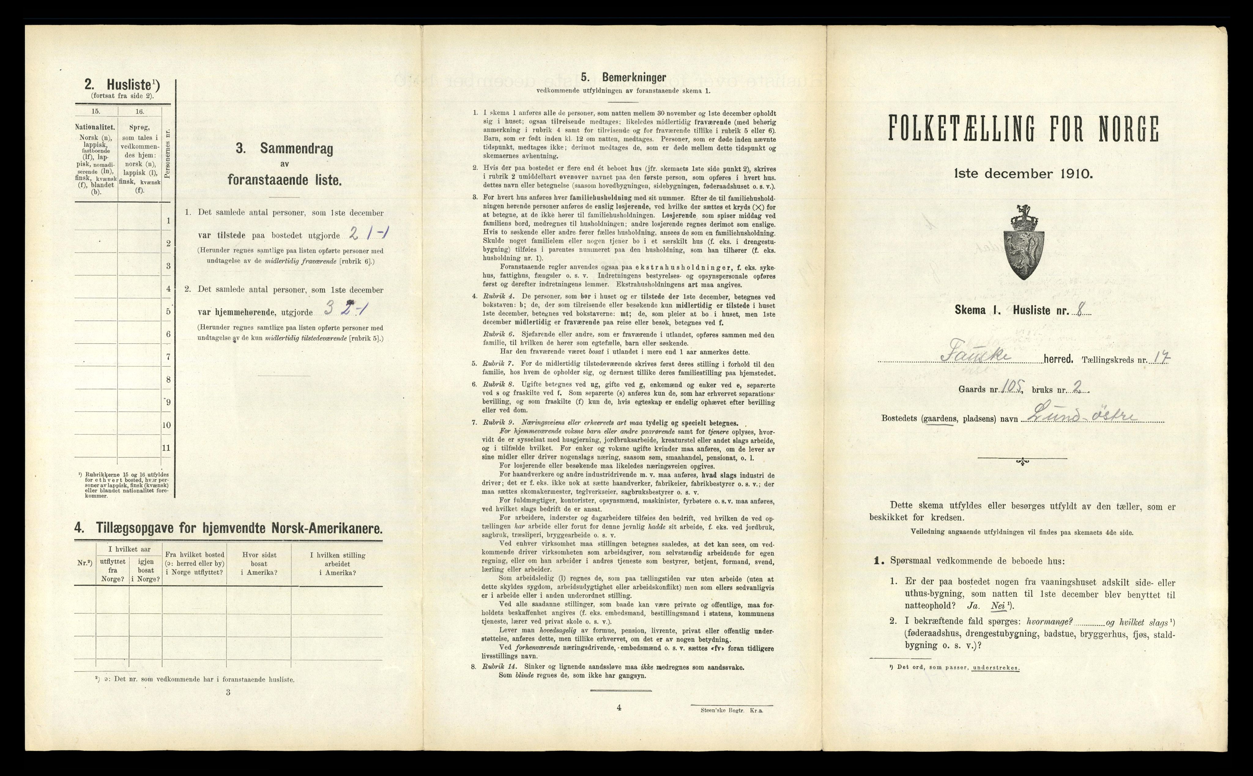 RA, 1910 census for Fauske, 1910, p. 1058