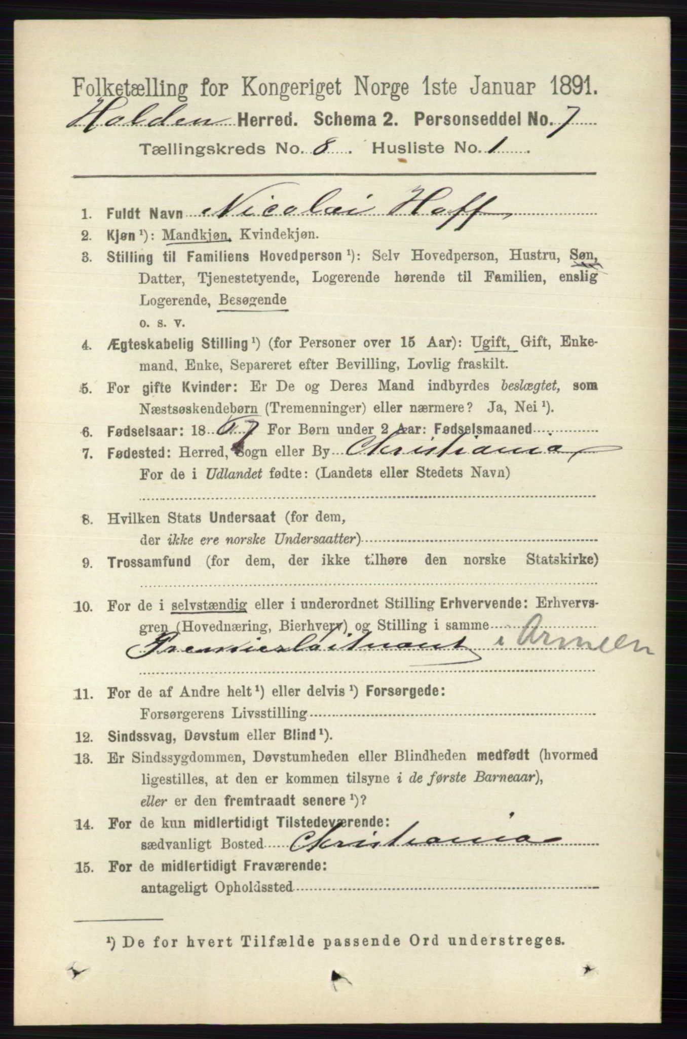 RA, 1891 census for 0819 Holla, 1891, p. 3656