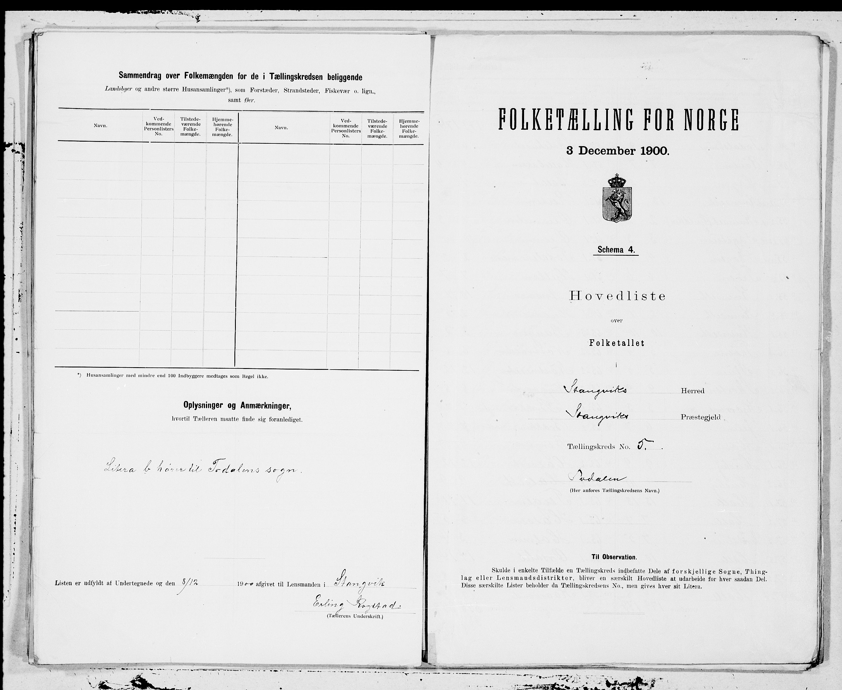 SAT, 1900 census for Stangvik, 1900, p. 12