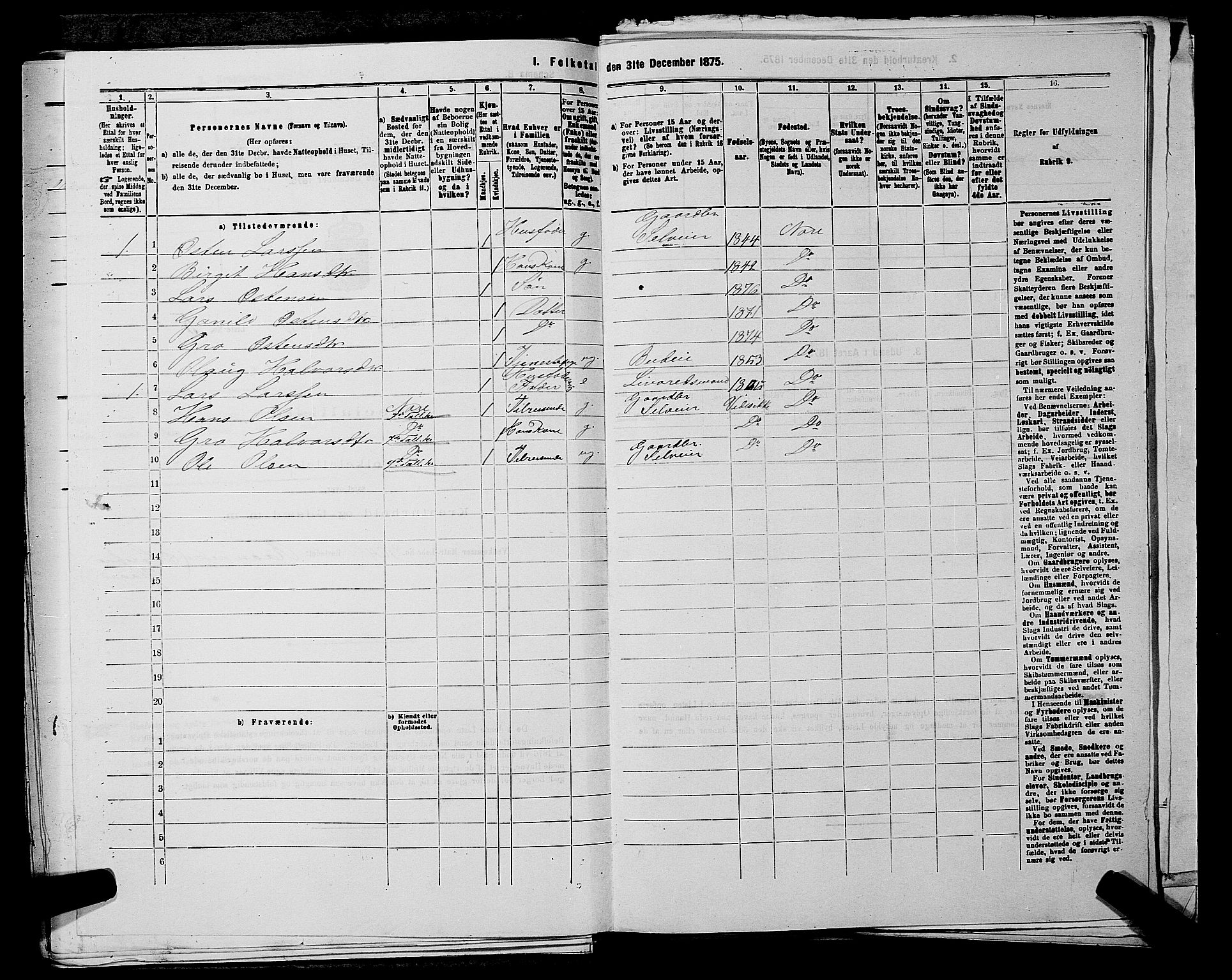 SAKO, 1875 census for 0633P Nore, 1875, p. 846