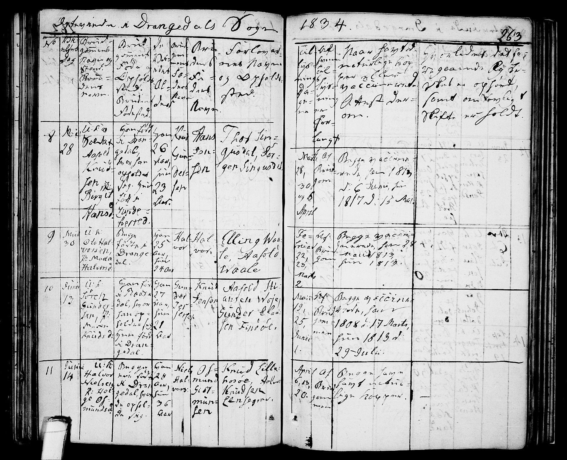 Drangedal kirkebøker, AV/SAKO-A-258/F/Fa/L0006: Parish register (official) no. 6, 1831-1837, p. 263