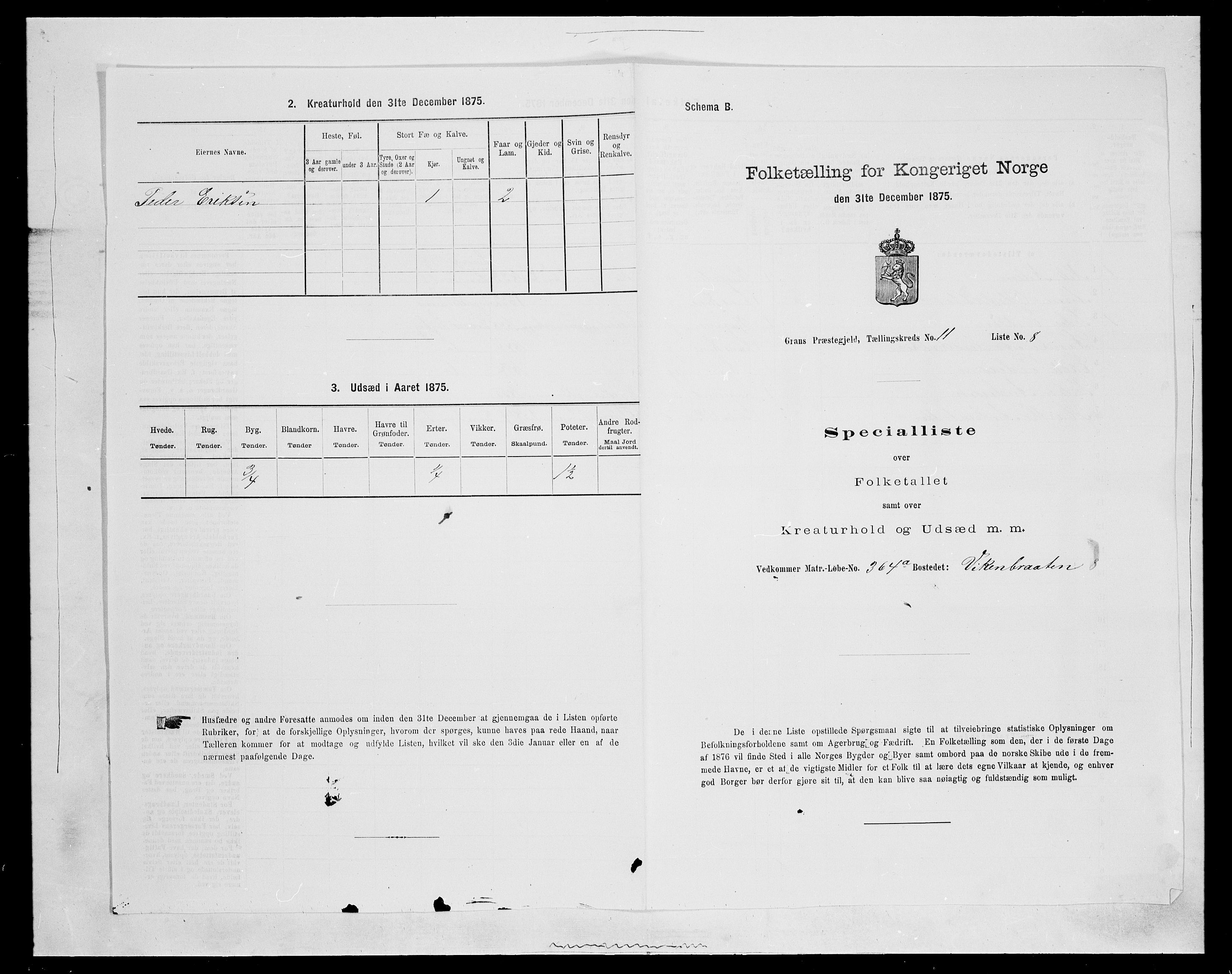 SAH, 1875 census for 0534P Gran, 1875, p. 2037