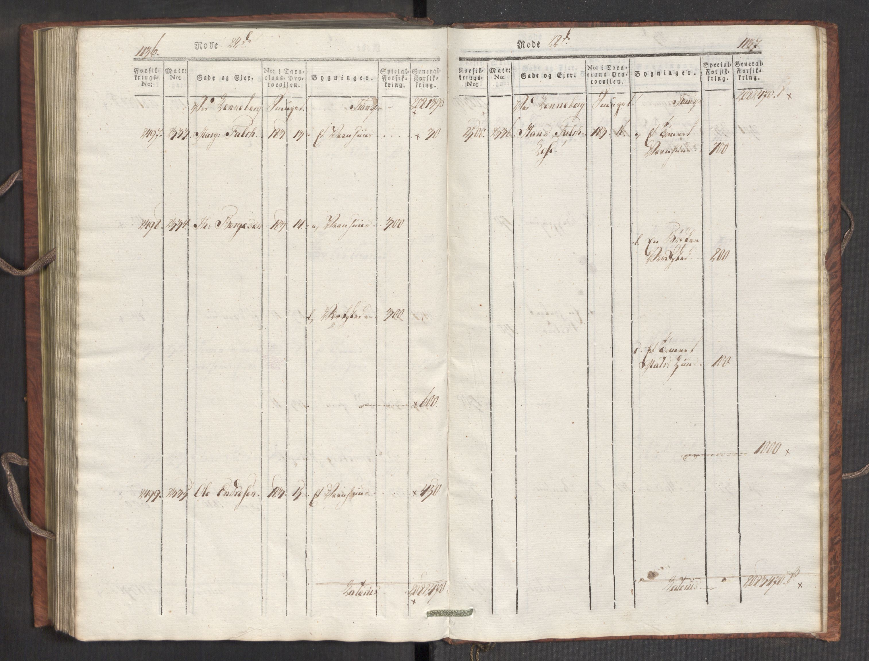 Kommersekollegiet, Brannforsikringskontoret 1767-1814, AV/RA-EA-5458/F/Fa/L0007/0002: Bergen / Branntakstprotokoll, 1807-1817, p. 1136-1137