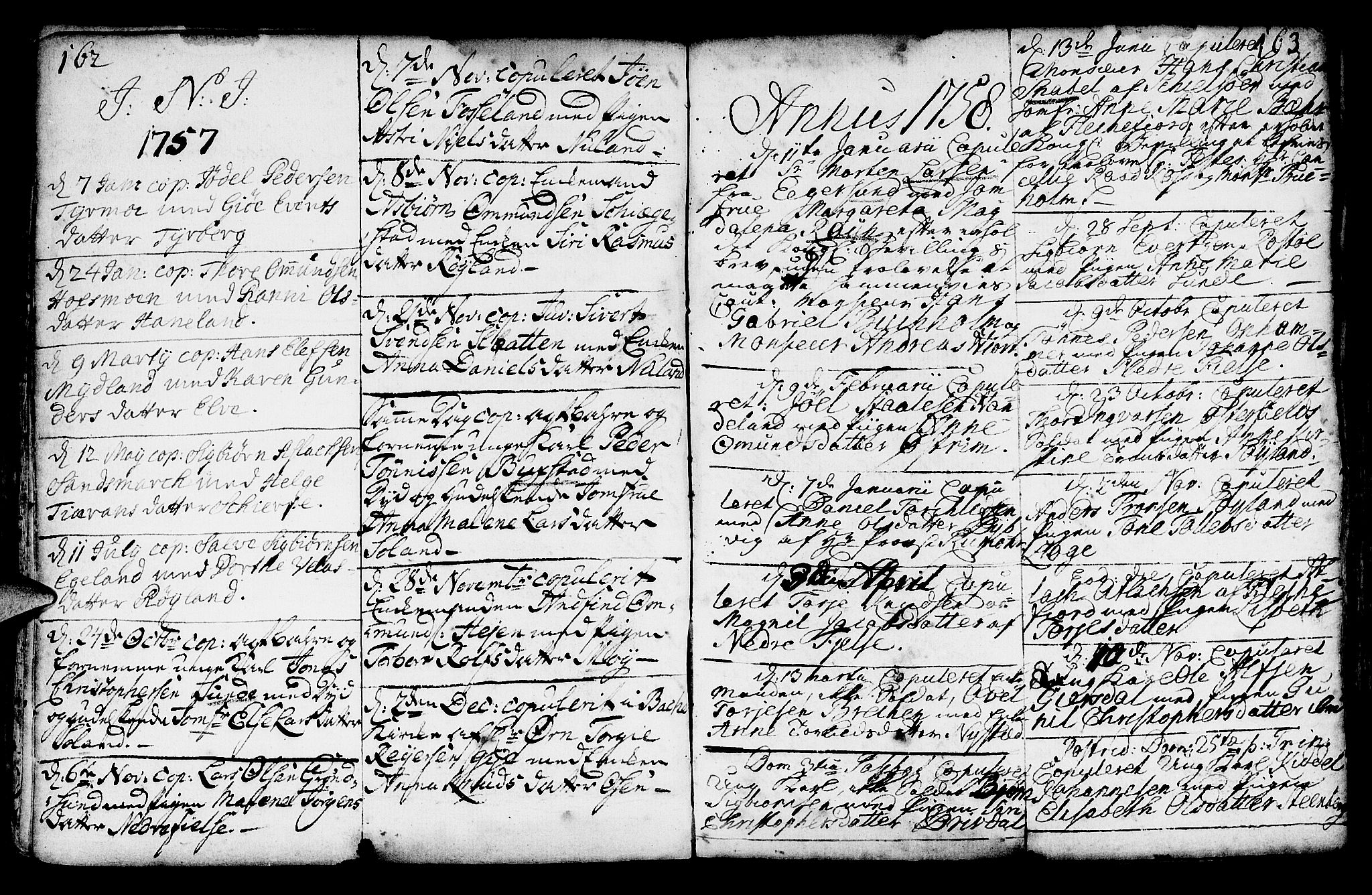 Lund sokneprestkontor, SAST/A-101809/S06/L0002: Parish register (official) no. A 2, 1738-1760, p. 162-163
