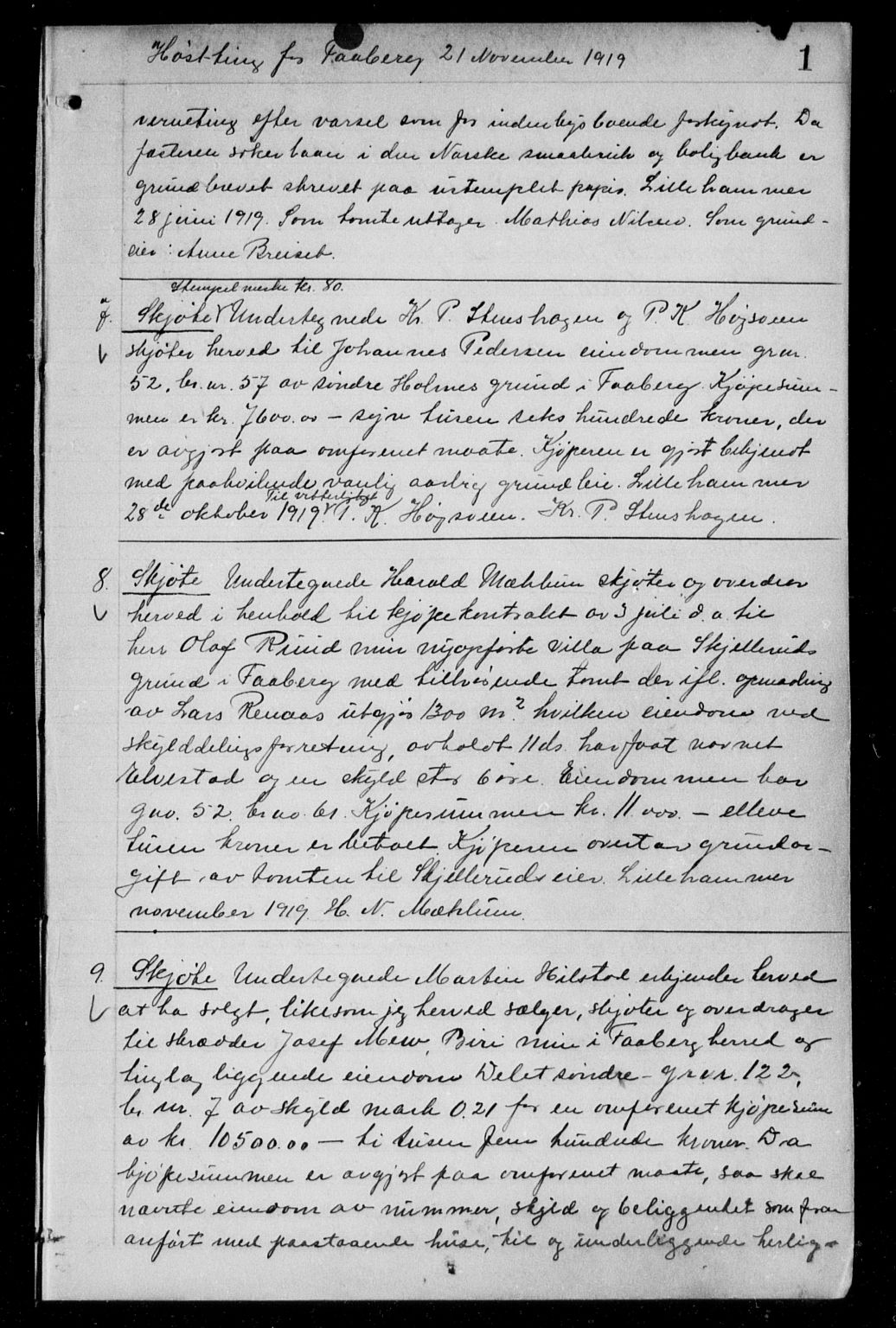 Sør-Gudbrandsdal tingrett, AV/SAH-TING-004/H/Hb/Hbb/L0007: Mortgage book no. II 7, 1919-1921, p. 0-1