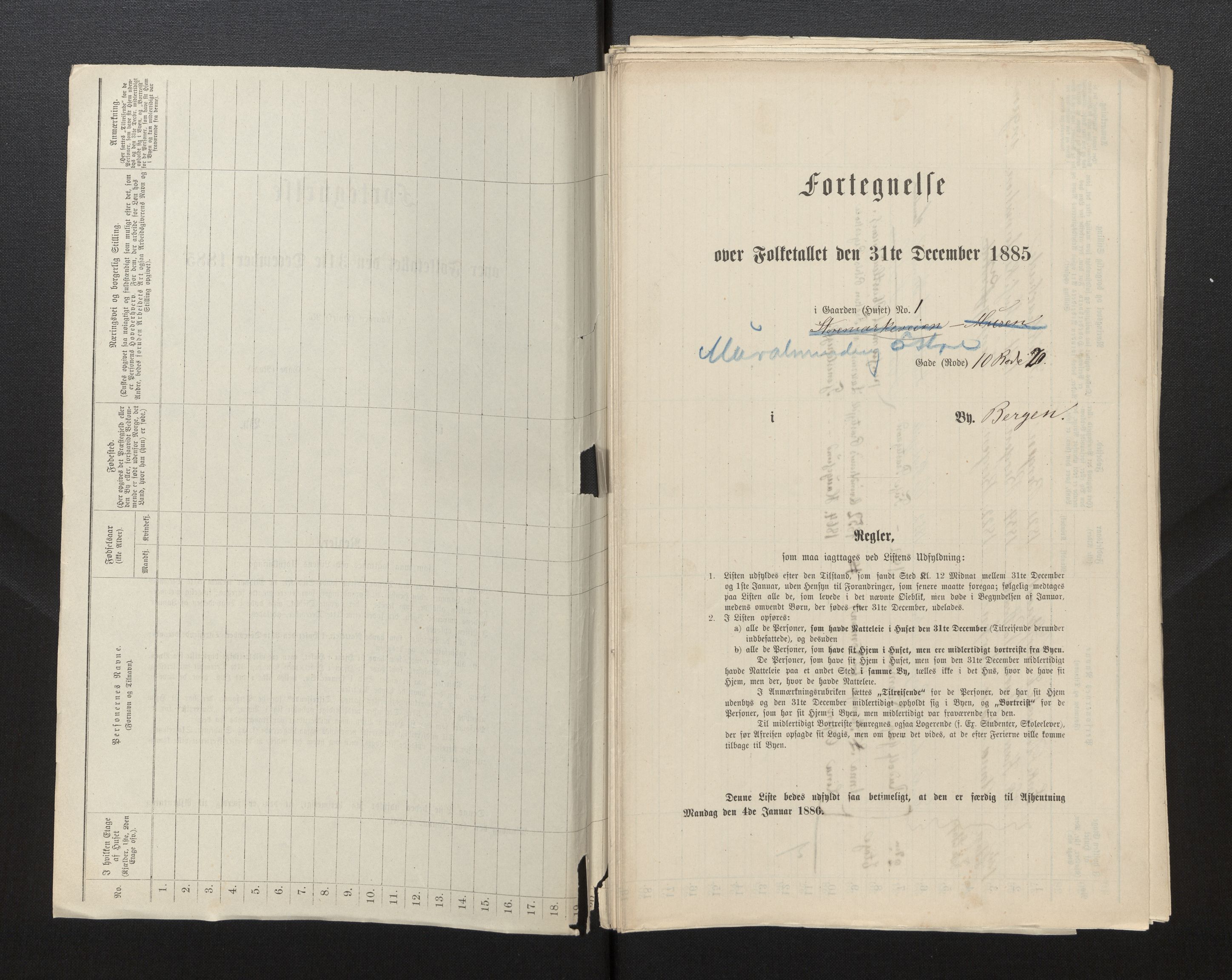 SAB, 1885 census for 1301 Bergen, 1885, p. 3971