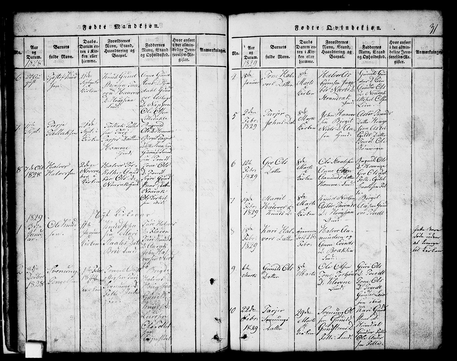 Nissedal kirkebøker, SAKO/A-288/G/Gb/L0001: Parish register (copy) no. II 1, 1814-1862, p. 31