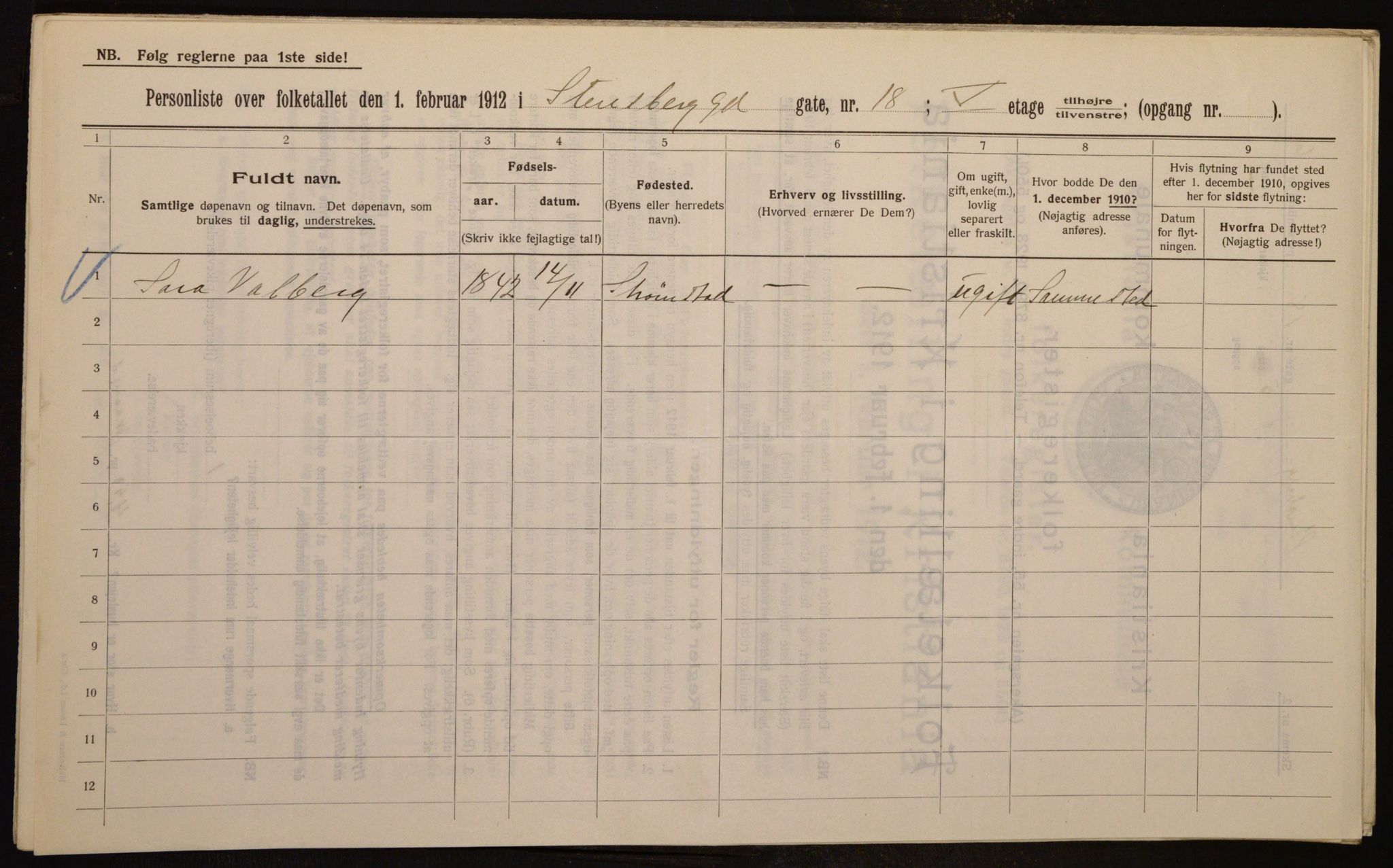 OBA, Municipal Census 1912 for Kristiania, 1912, p. 101971