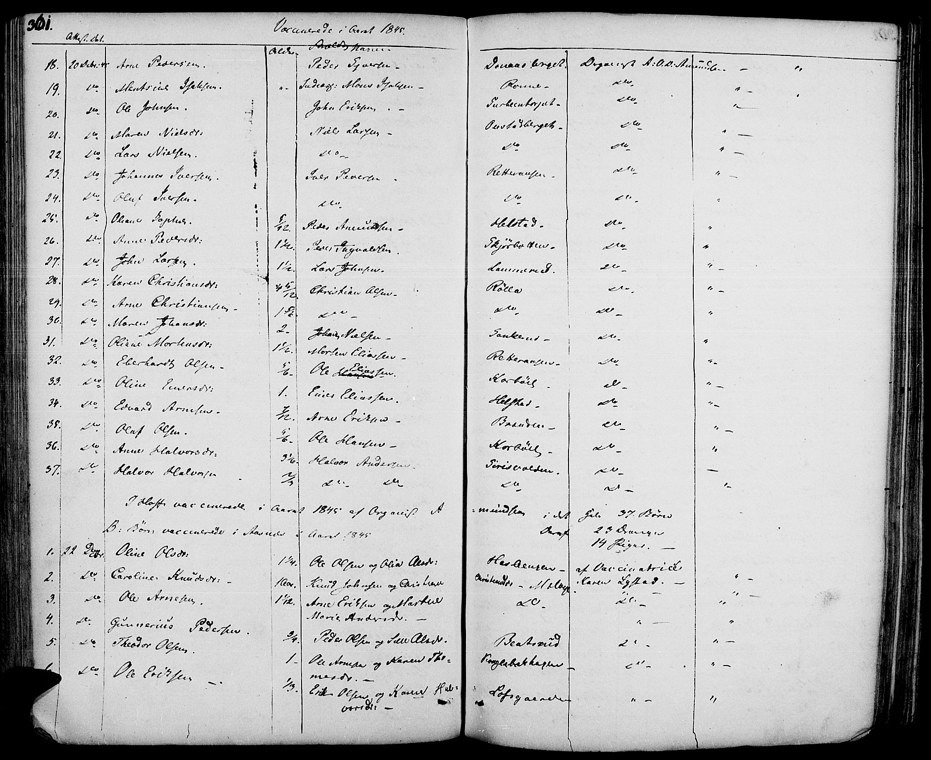 Hof prestekontor, AV/SAH-PREST-038/H/Ha/Haa/L0007: Parish register (official) no. 7, 1841-1848, p. 301