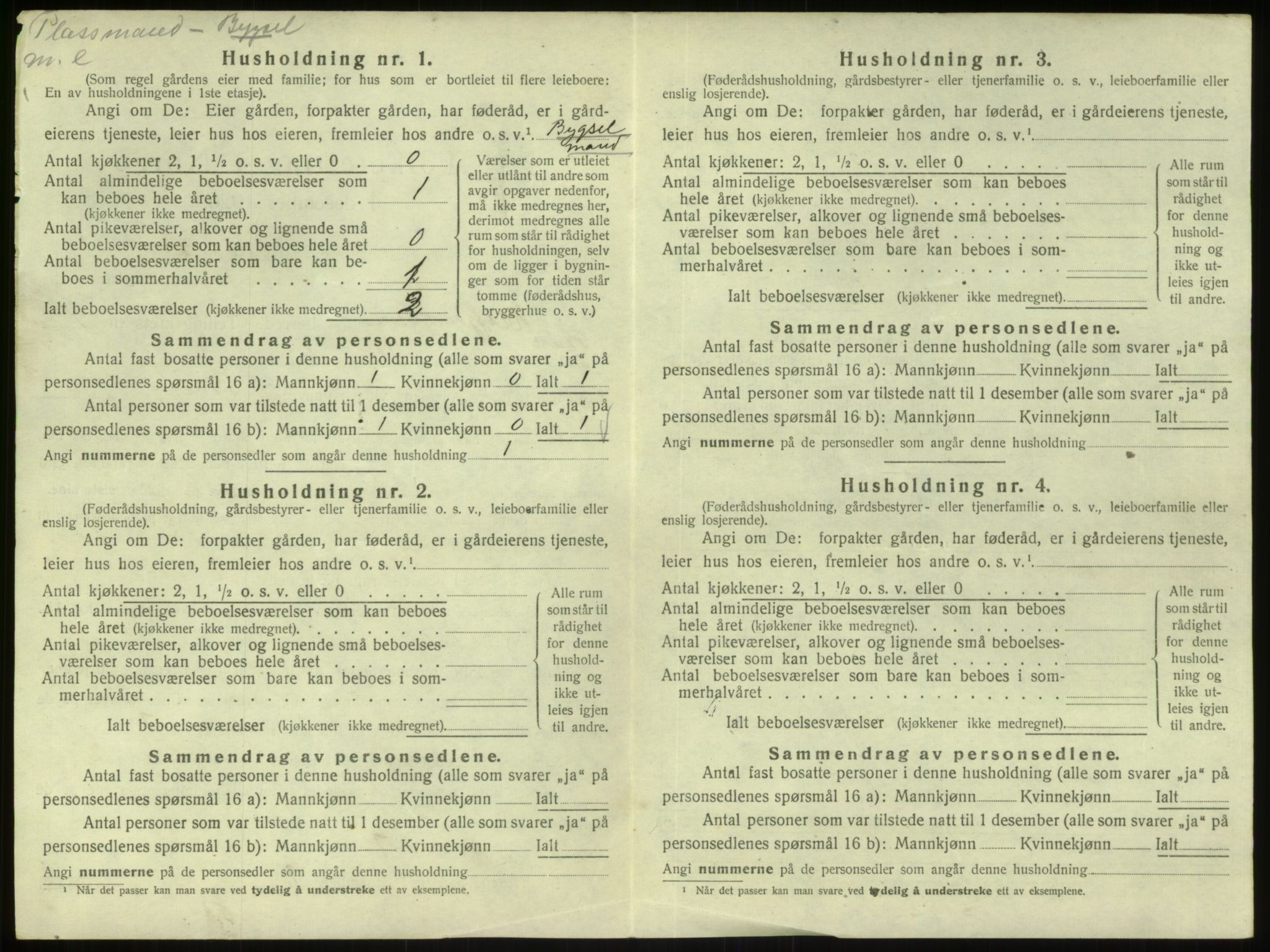 SAB, 1920 census for Masfjorden, 1920, p. 244