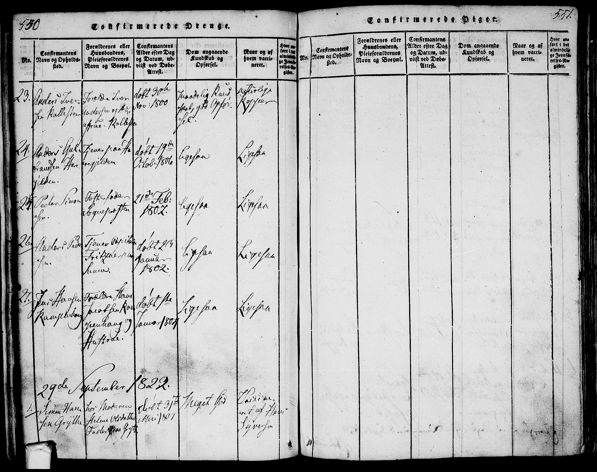Tune prestekontor Kirkebøker, SAO/A-2007/F/Fa/L0005: Parish register (official) no. 5, 1815-1823, p. 550-551