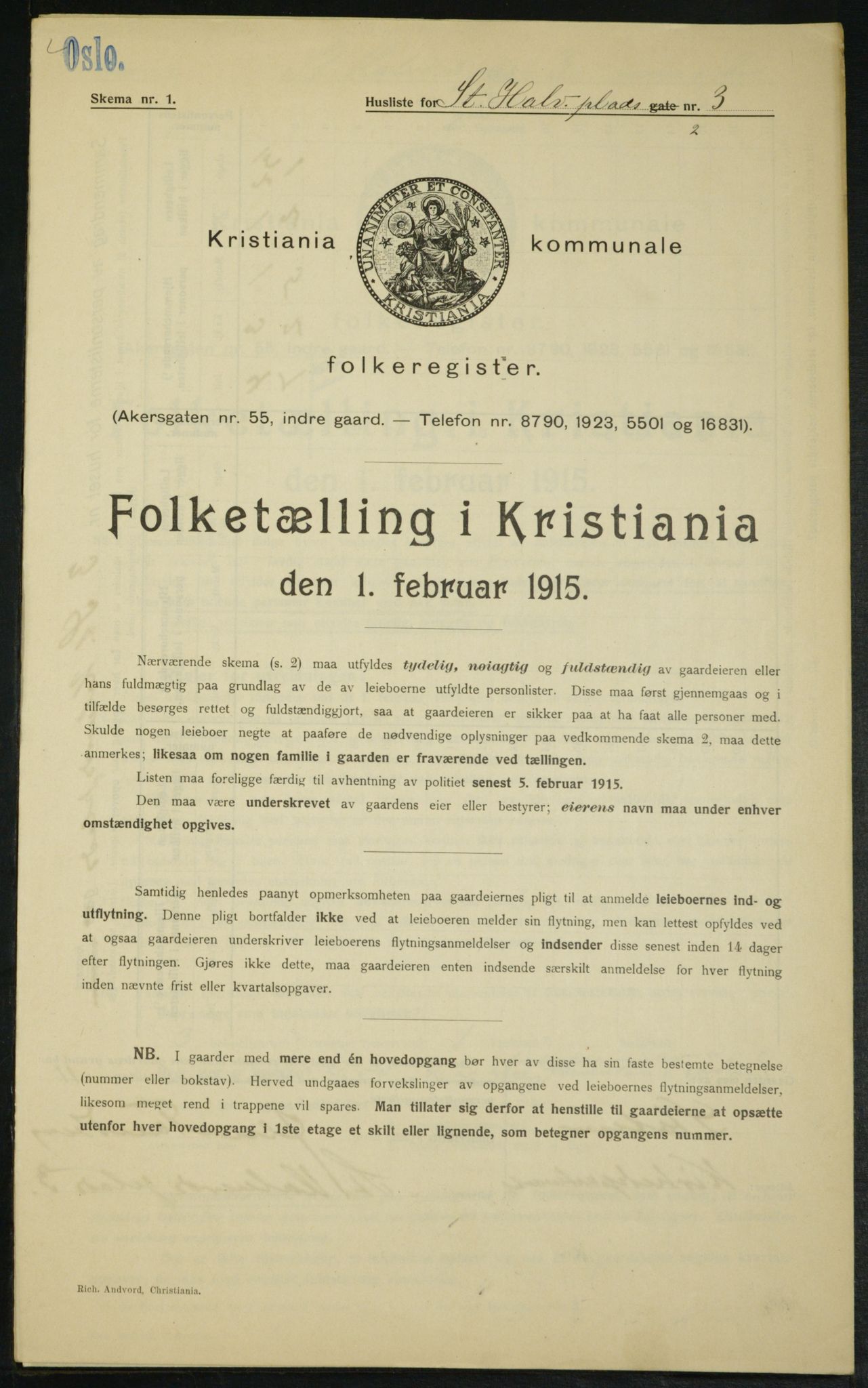 OBA, Municipal Census 1915 for Kristiania, 1915, p. 87595