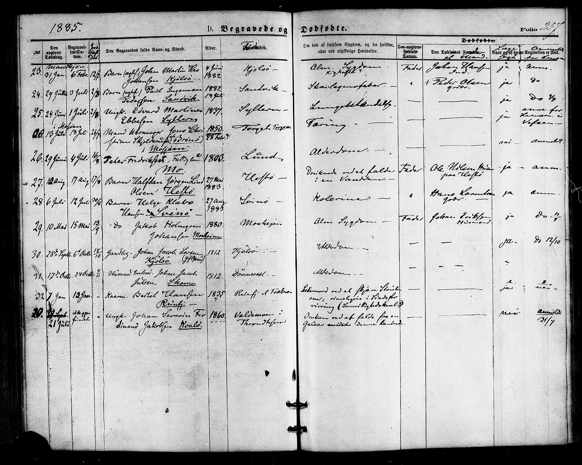 Ministerialprotokoller, klokkerbøker og fødselsregistre - Nordland, SAT/A-1459/813/L0199: Parish register (official) no. 813A09, 1875-1885, p. 257