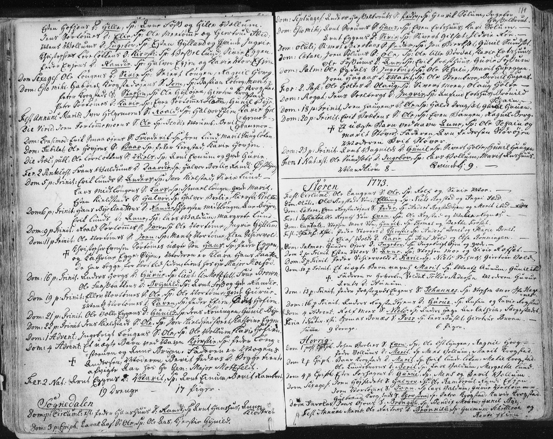 Ministerialprotokoller, klokkerbøker og fødselsregistre - Sør-Trøndelag, SAT/A-1456/687/L0991: Parish register (official) no. 687A02, 1747-1790, p. 114