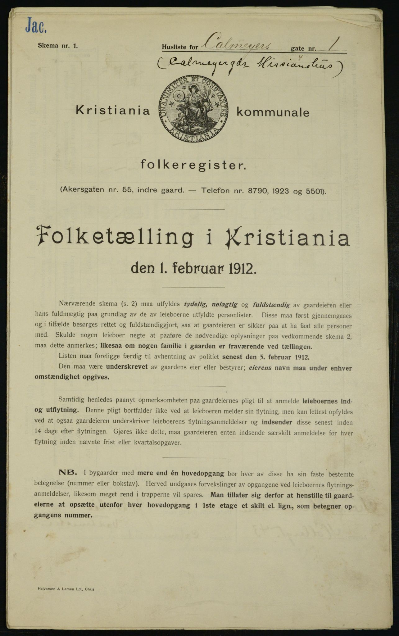 OBA, Municipal Census 1912 for Kristiania, 1912, p. 11238