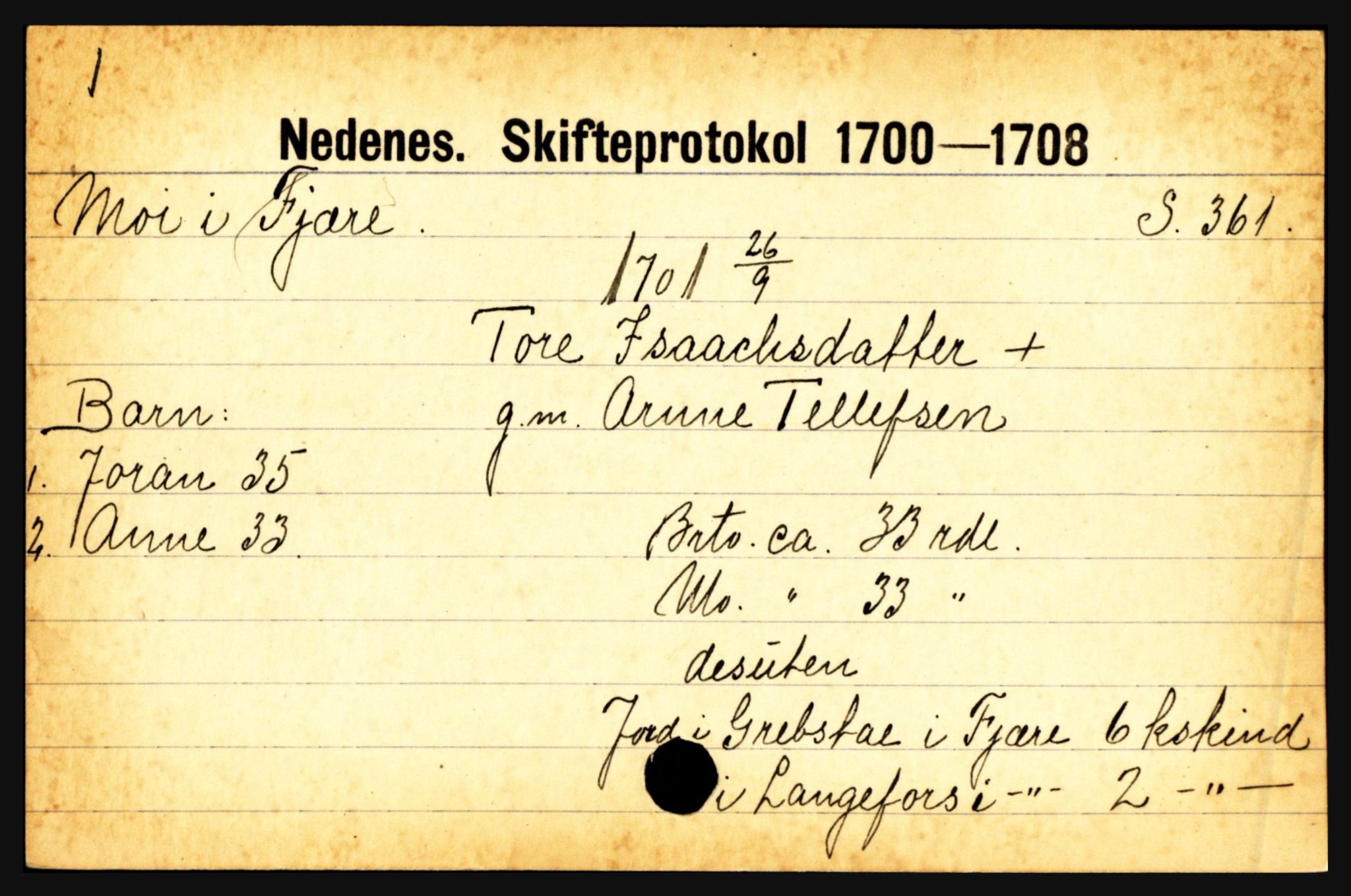 Nedenes sorenskriveri før 1824, AV/SAK-1221-0007/H, p. 20055