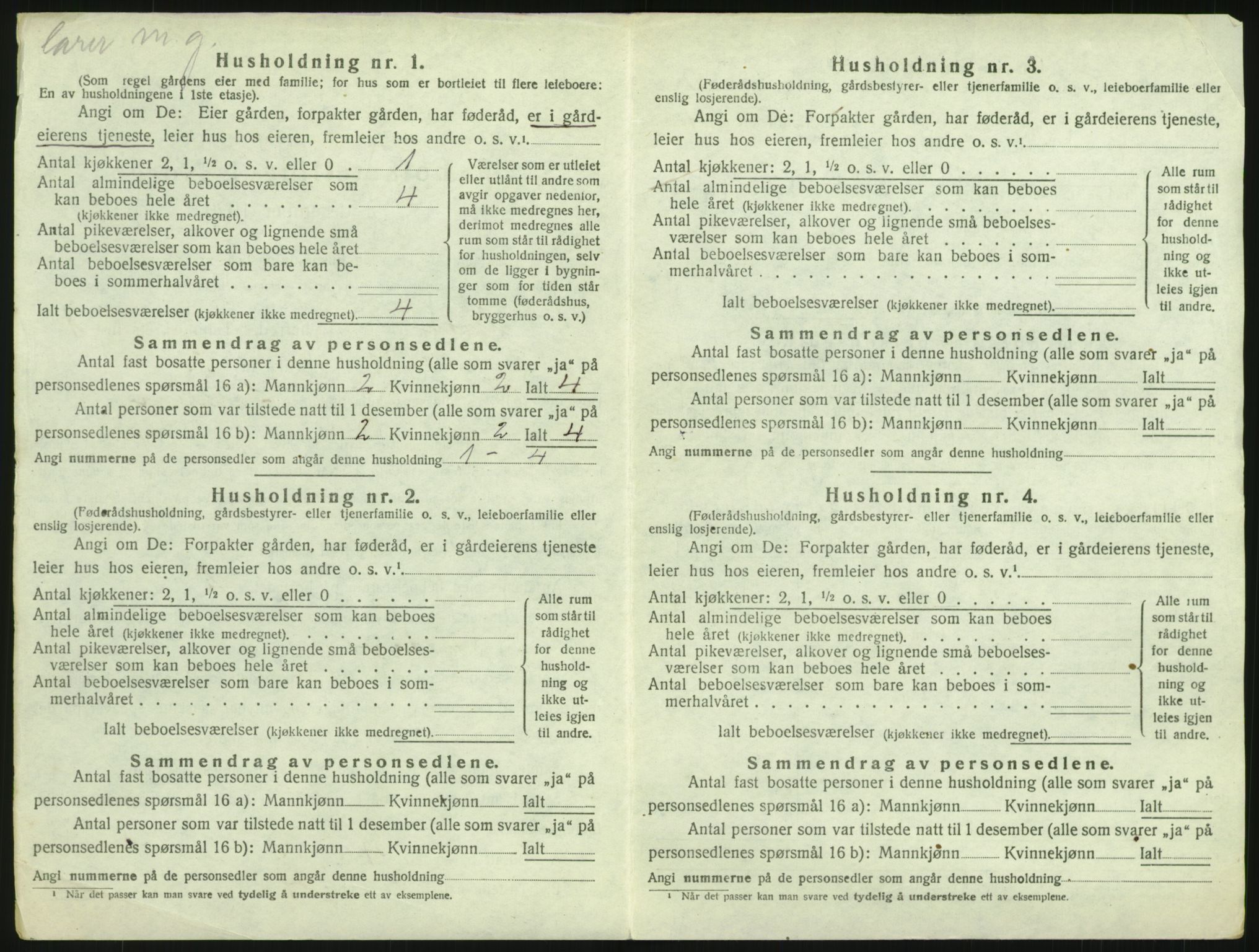 SAH, 1920 census for Gran, 1920, p. 49