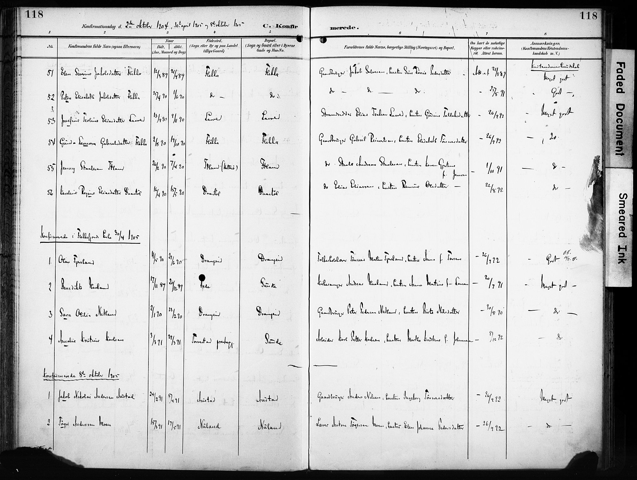 Flekkefjord sokneprestkontor, AV/SAK-1111-0012/F/Fa/Fac/L0009: Parish register (official) no. A 9, 1899-1909, p. 118