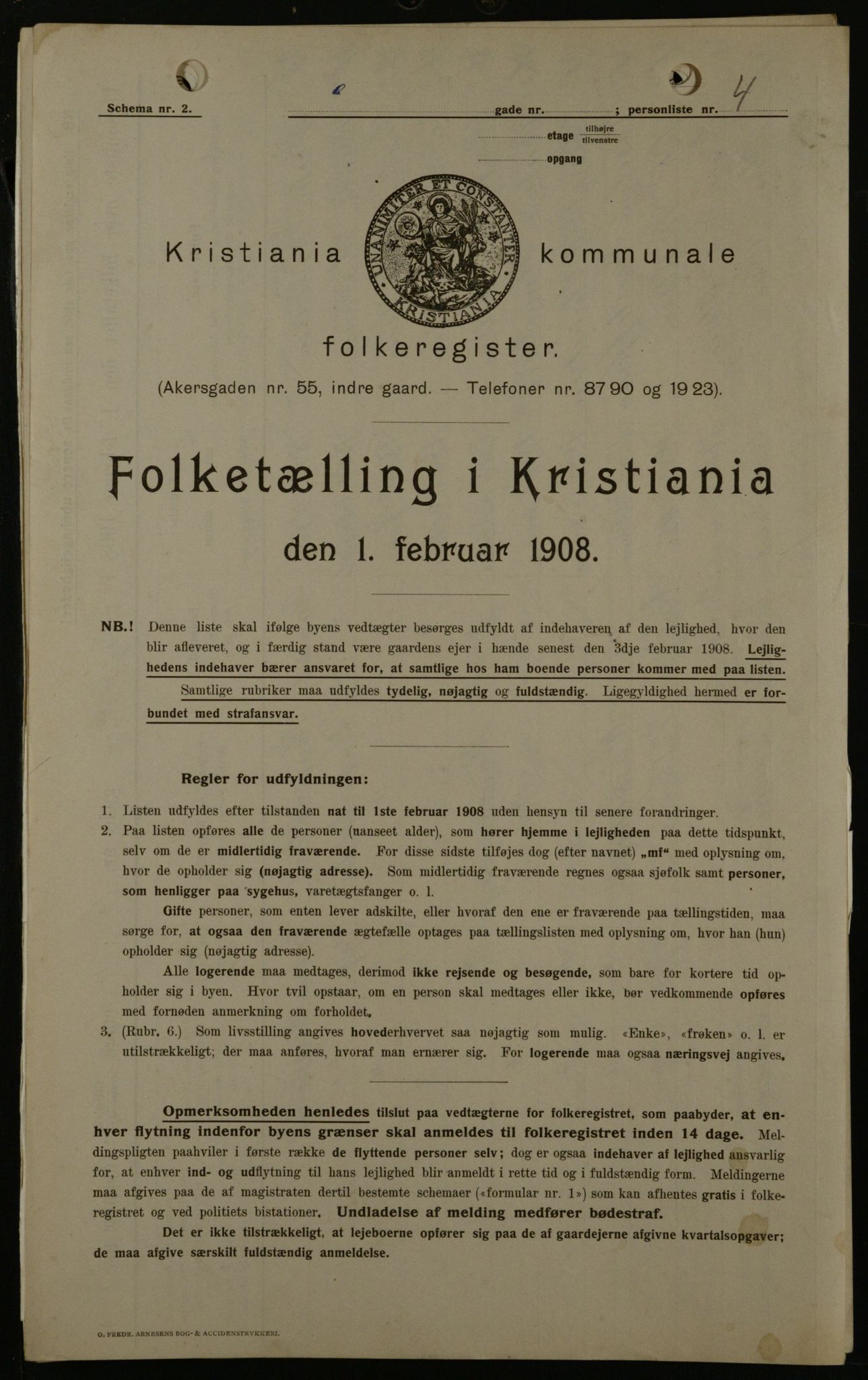 OBA, Municipal Census 1908 for Kristiania, 1908, p. 4212