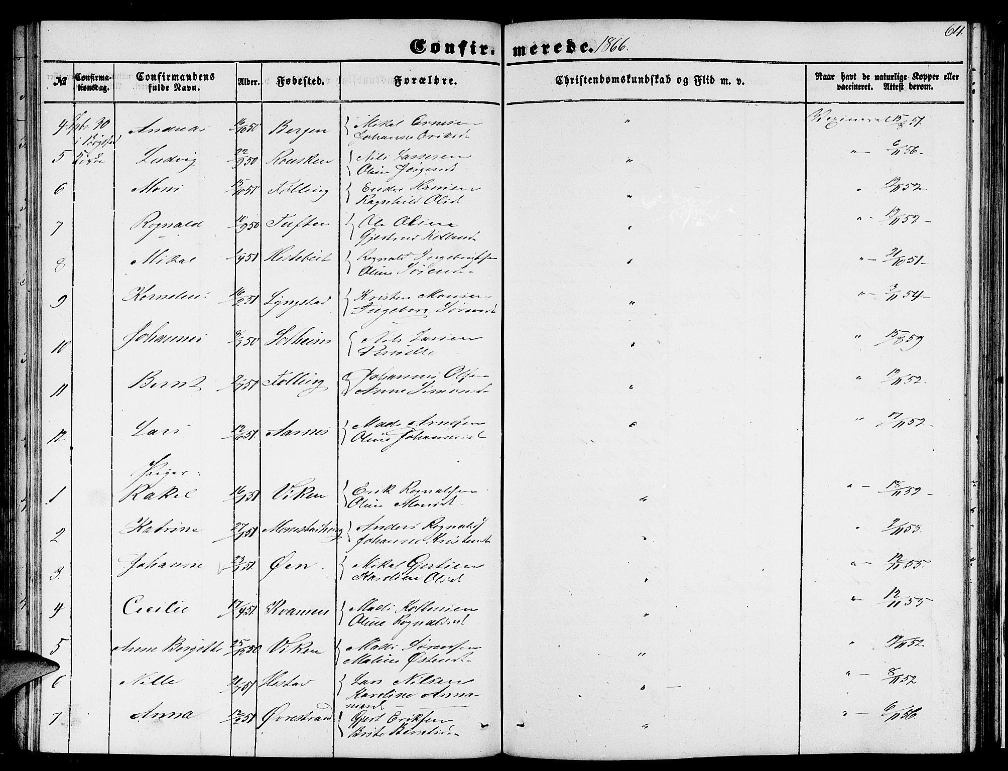 Gaular sokneprestembete, SAB/A-80001/H/Hab: Parish register (copy) no. C 1, 1853-1877, p. 64
