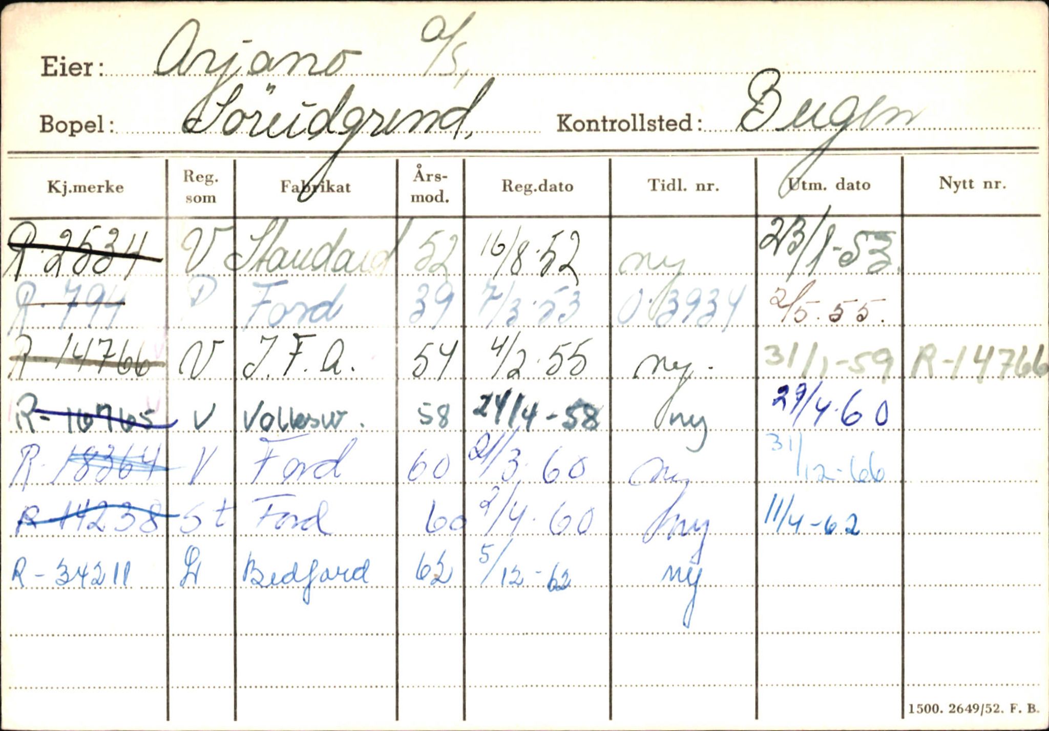 Statens vegvesen, Hordaland vegkontor, SAB/A-5201/2/Ha/L0002: R-eierkort A, 1920-1971, p. 689