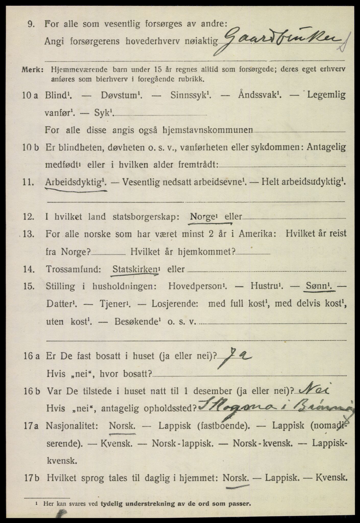 SAT, 1920 census for Brønnøy, 1920, p. 3743