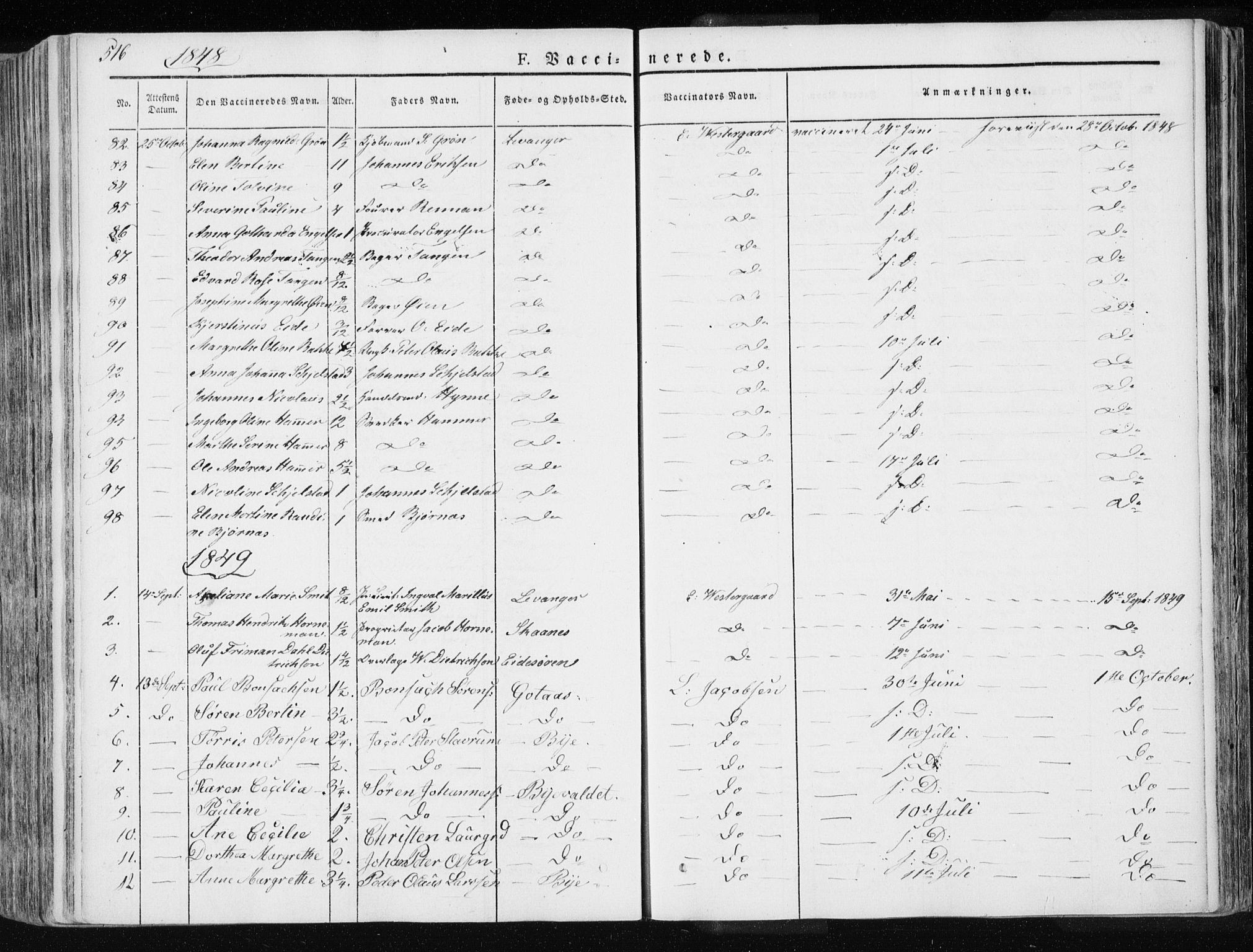 Ministerialprotokoller, klokkerbøker og fødselsregistre - Nord-Trøndelag, SAT/A-1458/717/L0154: Parish register (official) no. 717A06 /1, 1836-1849, p. 516