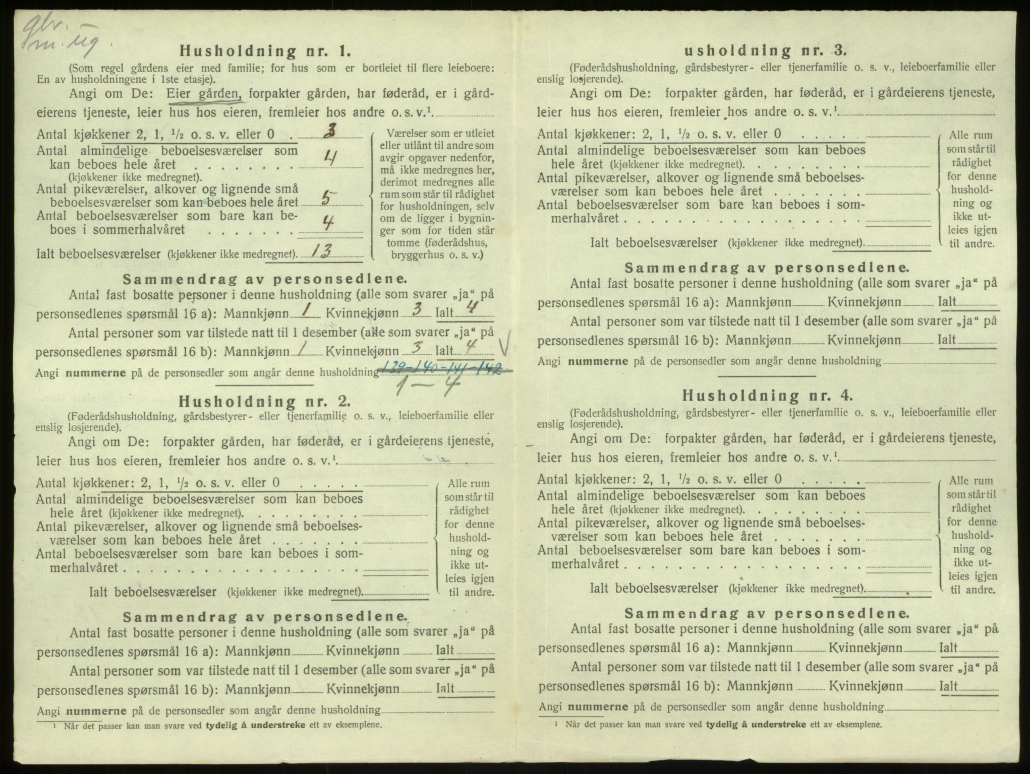 SAB, 1920 census for Masfjorden, 1920, p. 95