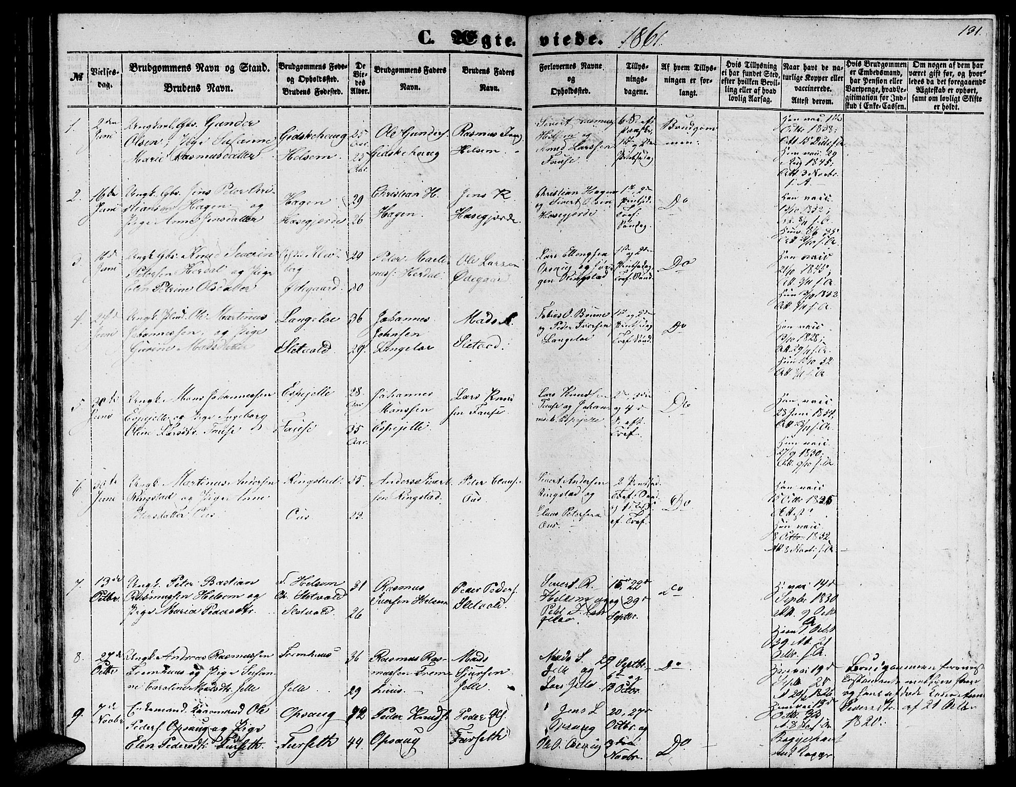 Ministerialprotokoller, klokkerbøker og fødselsregistre - Møre og Romsdal, AV/SAT-A-1454/520/L0291: Parish register (copy) no. 520C03, 1854-1881, p. 131