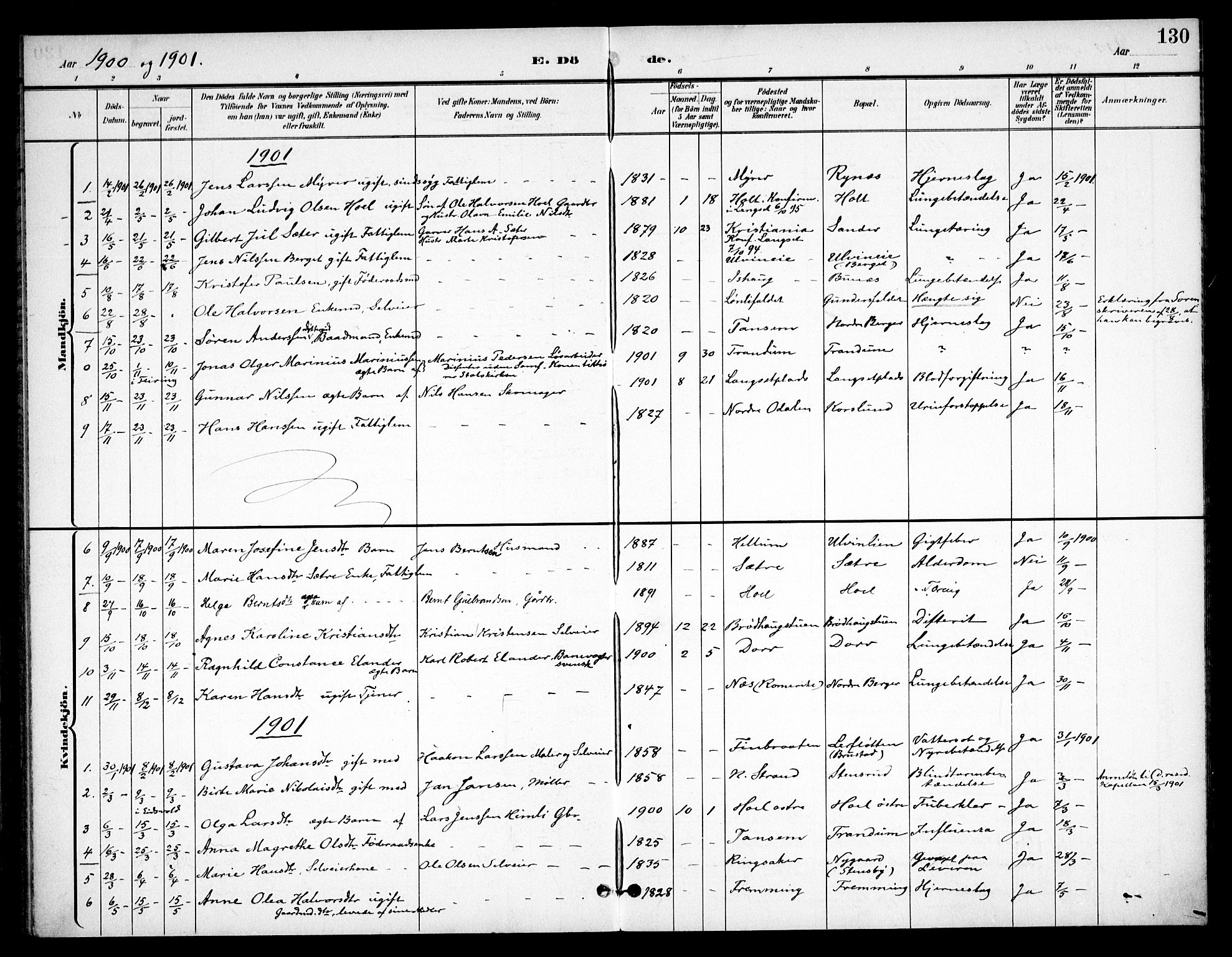 Eidsvoll prestekontor Kirkebøker, SAO/A-10888/F/Fb/L0002: Parish register (official) no. II 2, 1897-1907, p. 130