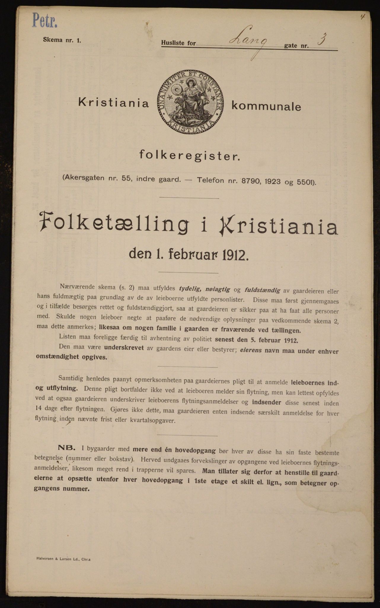 OBA, Municipal Census 1912 for Kristiania, 1912, p. 56776