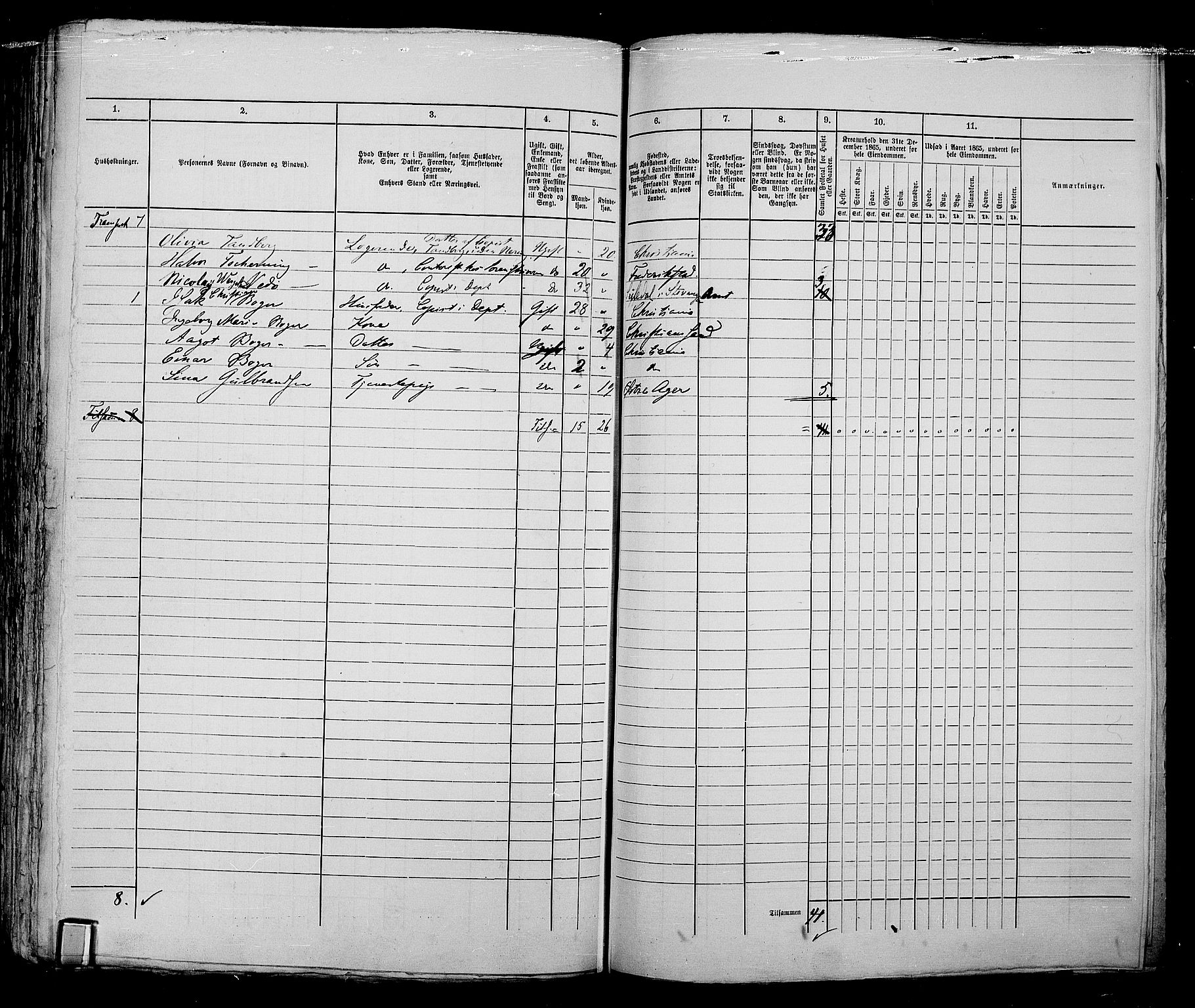 RA, 1865 census for Kristiania, 1865, p. 2097