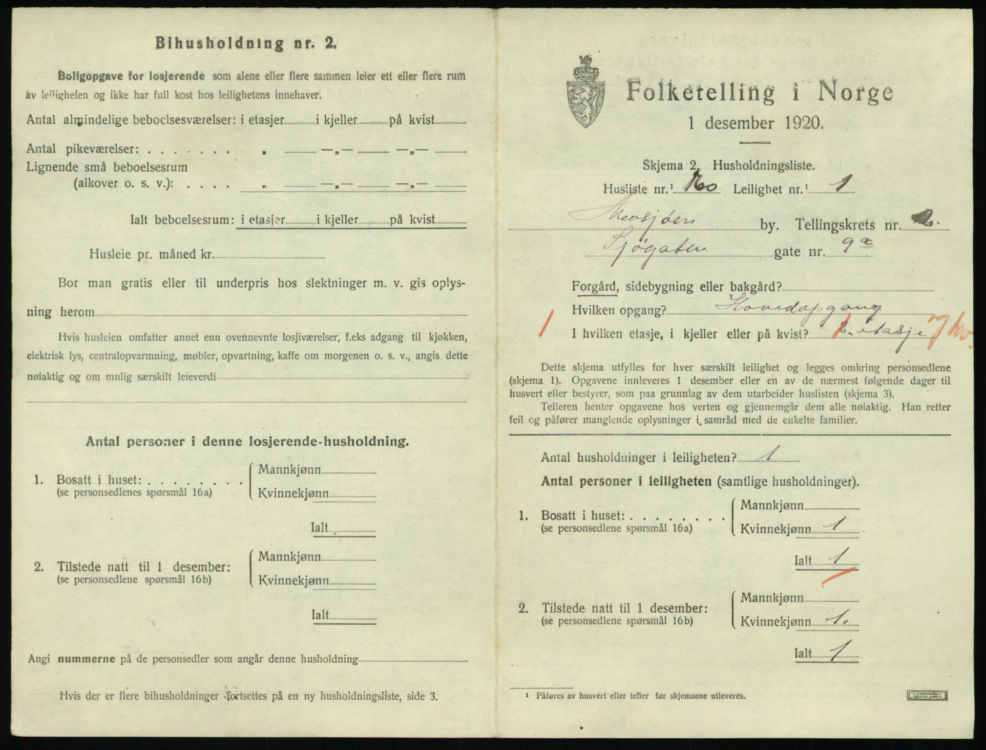 SAT, 1920 census for Mosjøen, 1920, p. 1662