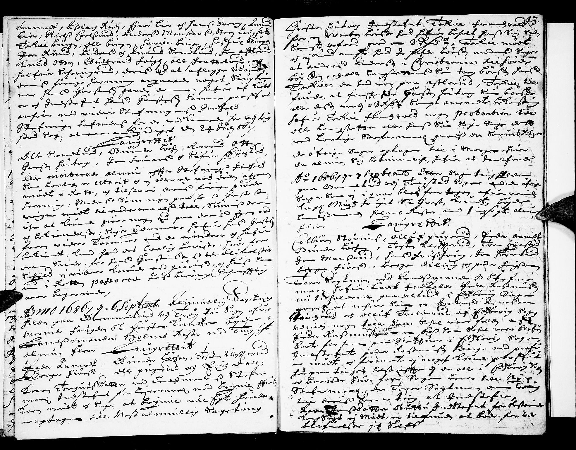 Heggen og Frøland sorenskriveri I, AV/SAO-A-11556/F/Fb/L0024: Tingbok, 1686-1690, p. 12b-13a
