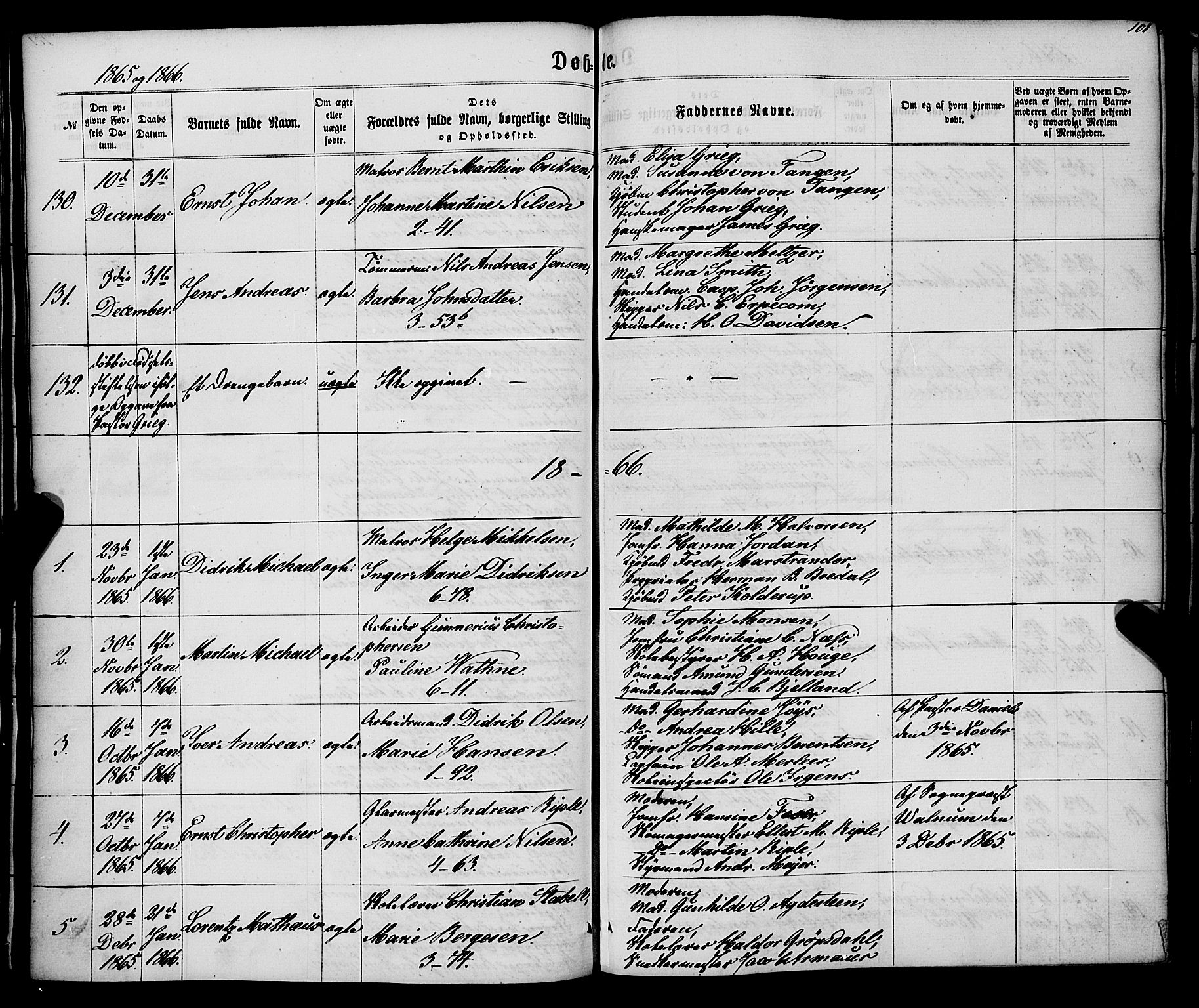 Nykirken Sokneprestembete, SAB/A-77101/H/Haa/L0015: Parish register (official) no. B 2, 1858-1869, p. 101
