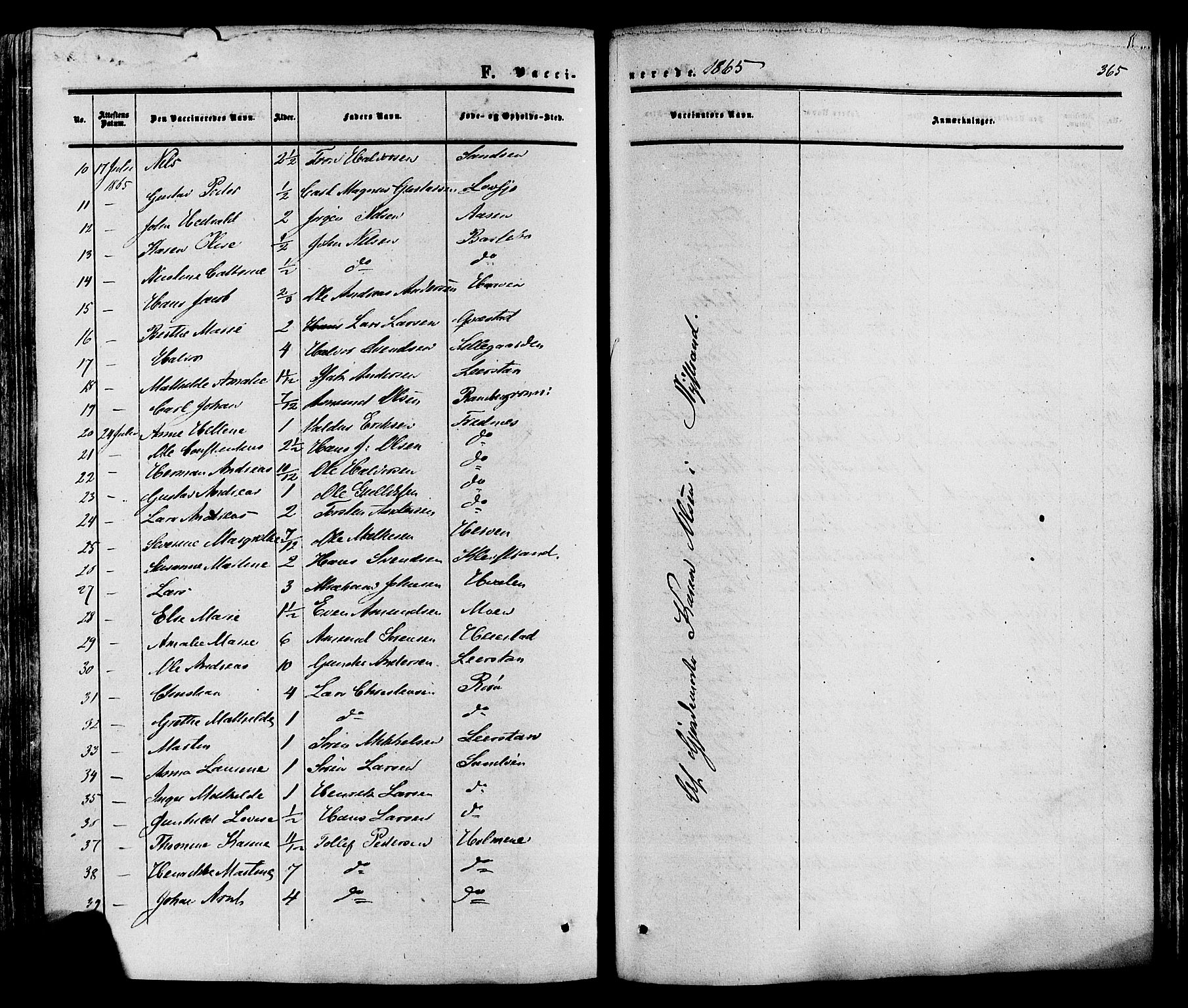 Eidanger kirkebøker, SAKO/A-261/F/Fa/L0010: Parish register (official) no. 10, 1859-1874, p. 365