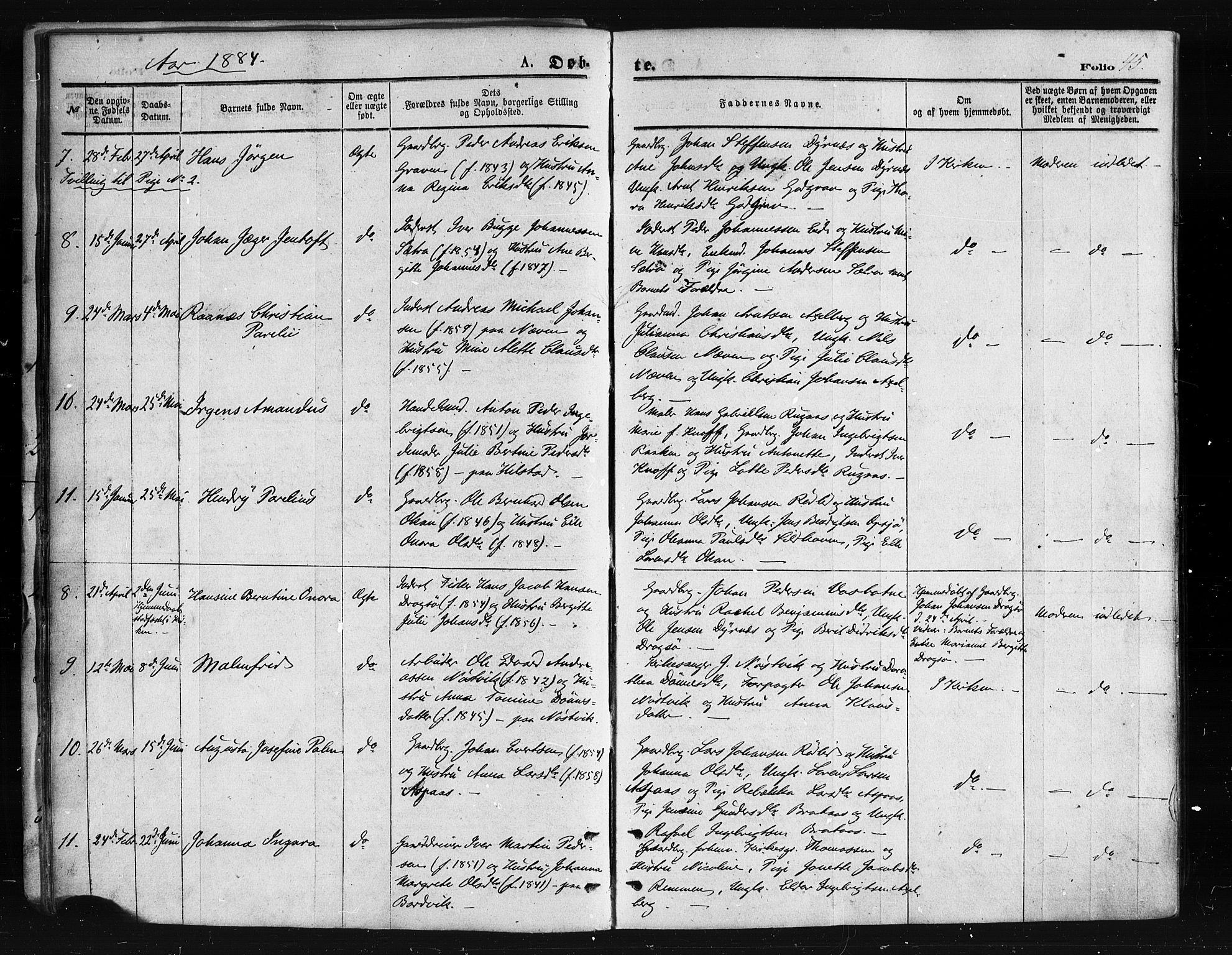 Ministerialprotokoller, klokkerbøker og fødselsregistre - Nordland, AV/SAT-A-1459/814/L0225: Parish register (official) no. 814A06, 1875-1885, p. 45