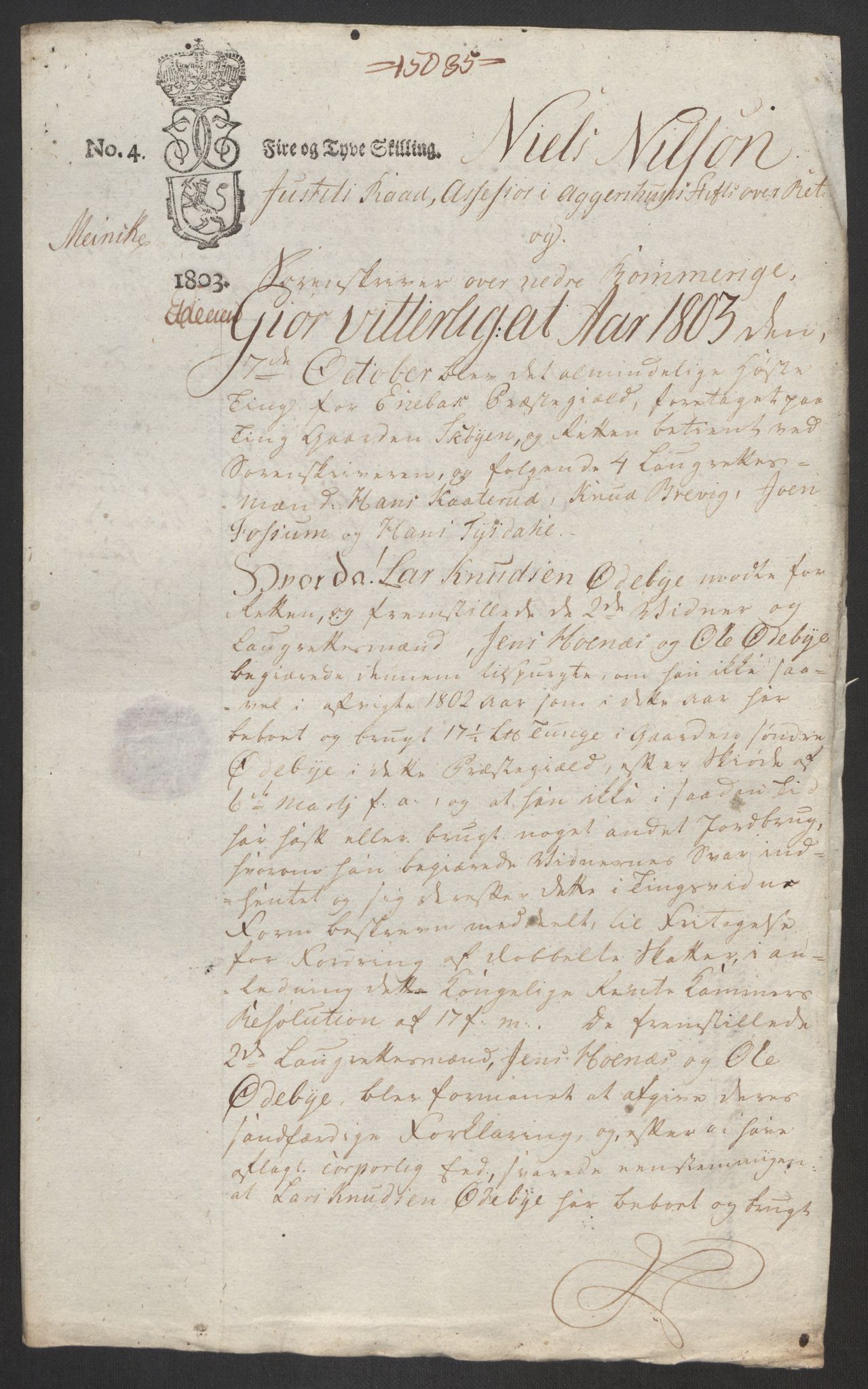 Rentekammeret inntil 1814, Reviderte regnskaper, Fogderegnskap, AV/RA-EA-4092/R11/L0679: Fogderegnskap Nedre Romerike, 1803, p. 114