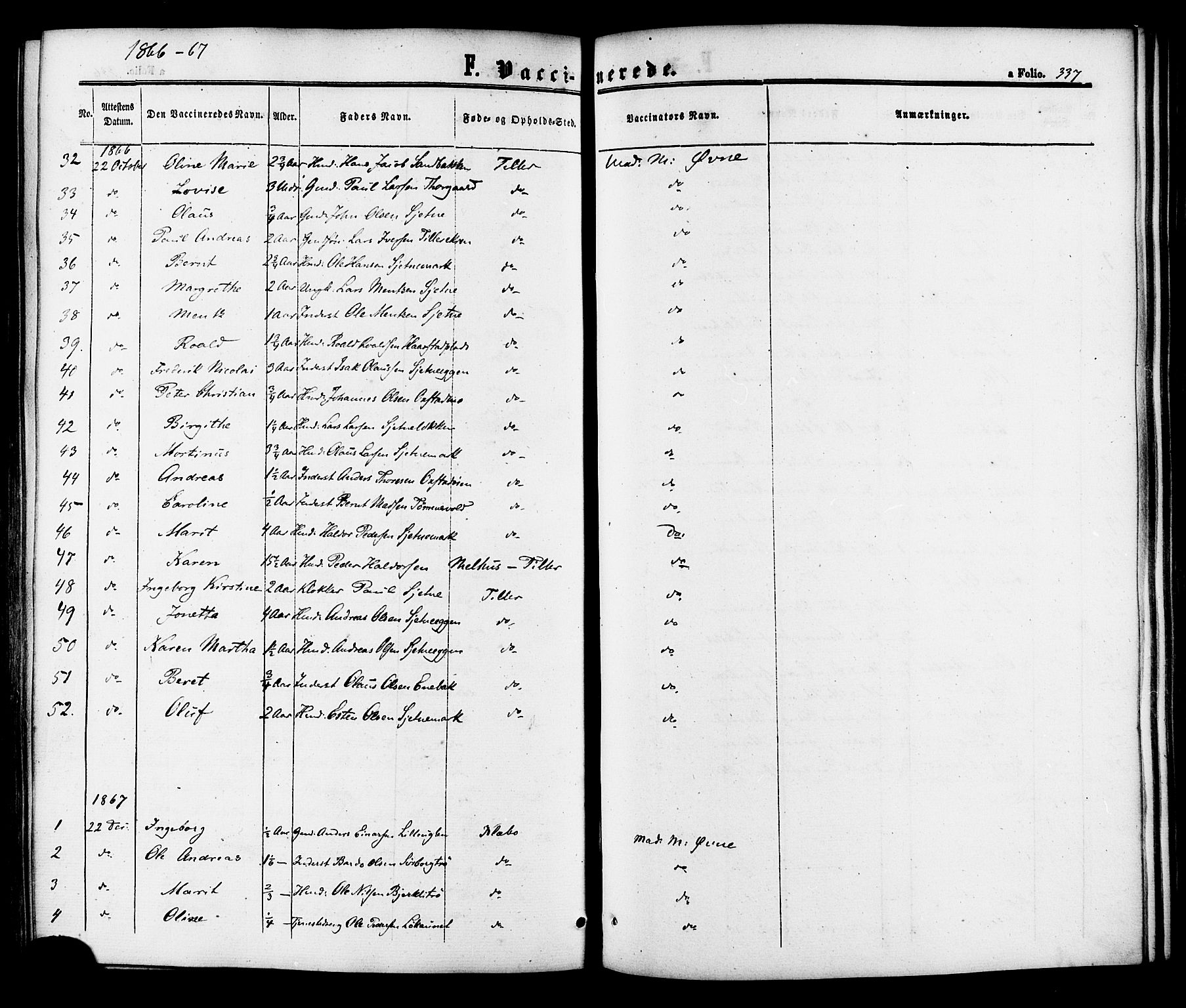 Ministerialprotokoller, klokkerbøker og fødselsregistre - Sør-Trøndelag, AV/SAT-A-1456/618/L0442: Parish register (official) no. 618A06 /1, 1863-1879, p. 337