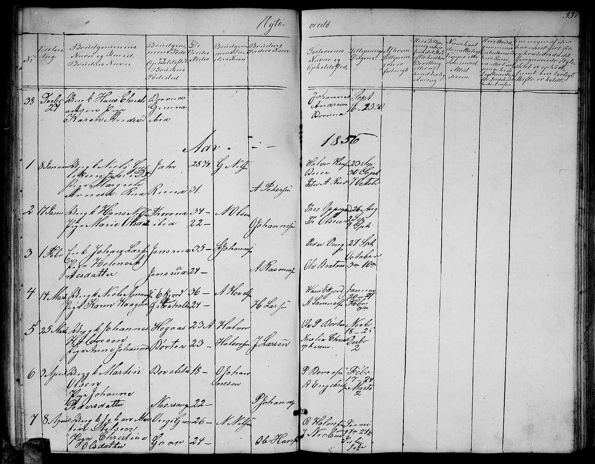 Enebakk prestekontor Kirkebøker, AV/SAO-A-10171c/G/Ga/L0004: Parish register (copy) no. I 4, 1850-1866, p. 337