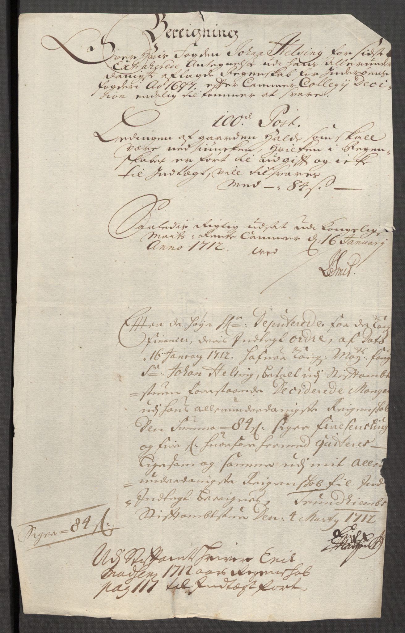 Rentekammeret inntil 1814, Reviderte regnskaper, Fogderegnskap, AV/RA-EA-4092/R63/L4314: Fogderegnskap Inderøy, 1705, p. 374