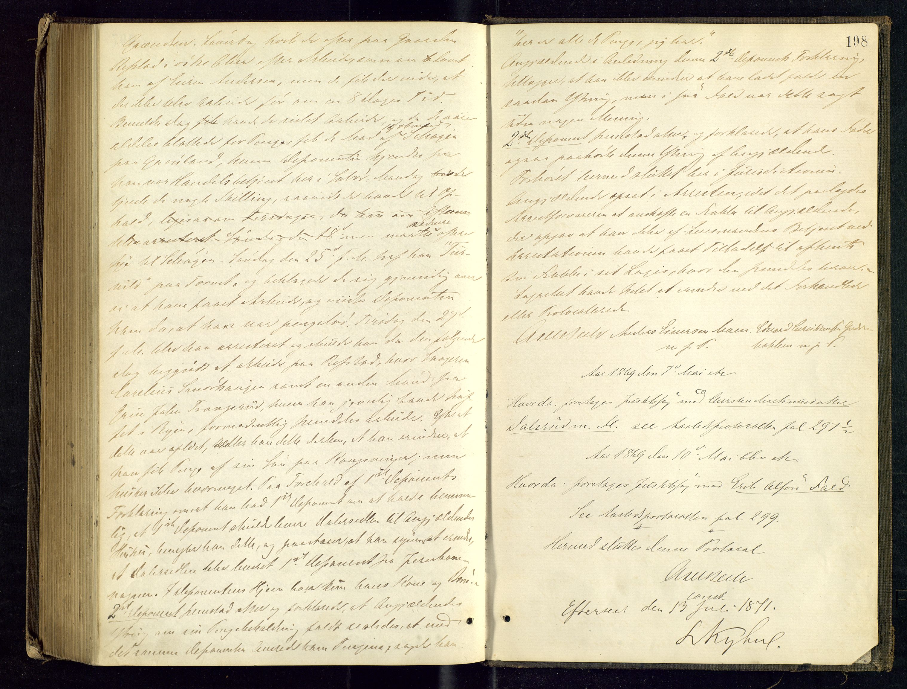 Solør tingrett, AV/SAH-TING-008/G/Gc/Gca/L0012: Ekstrarettsprotokoll, 1864-1869, p. 198