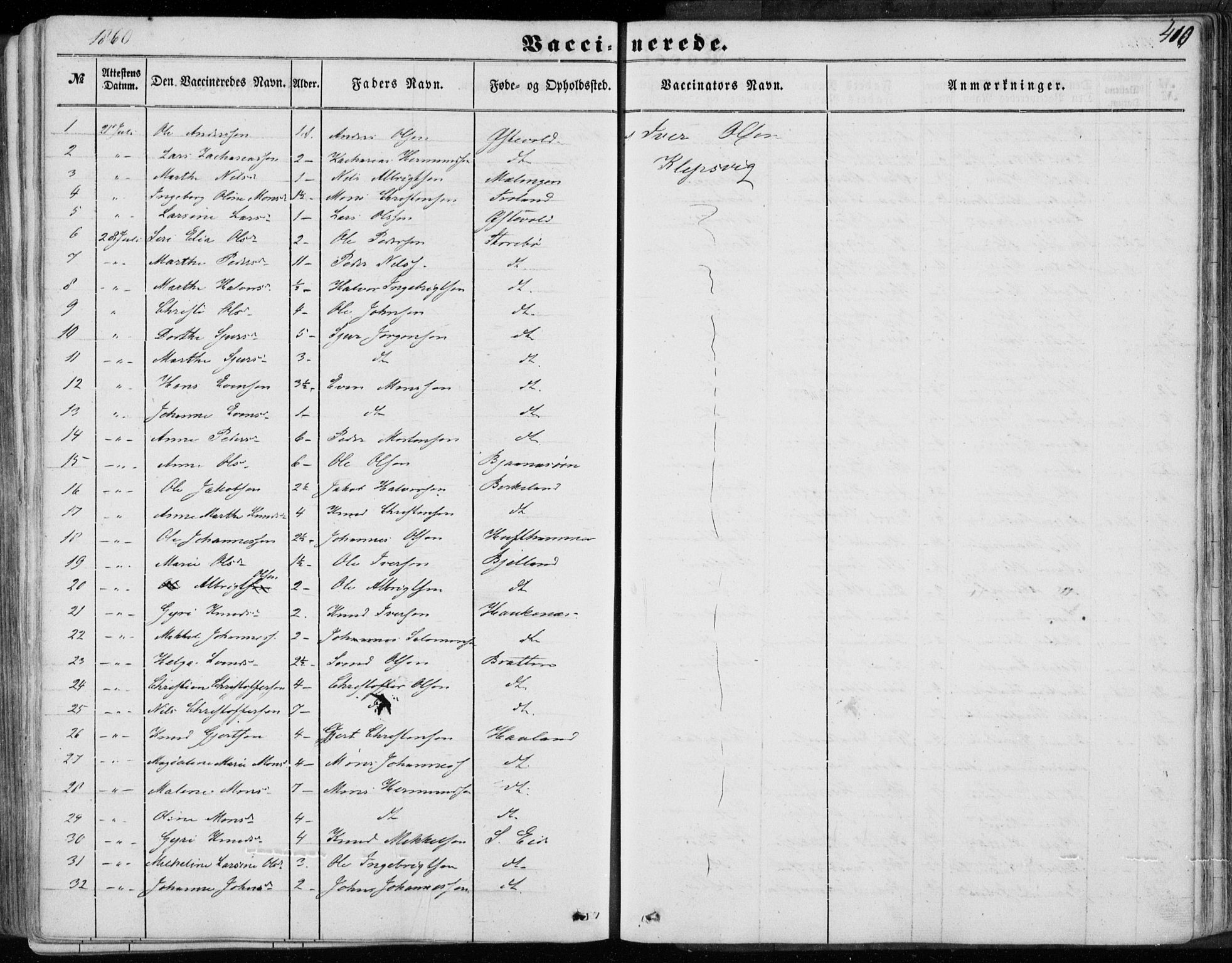 Sund sokneprestembete, SAB/A-99930: Parish register (official) no. A 14, 1850-1866, p. 410
