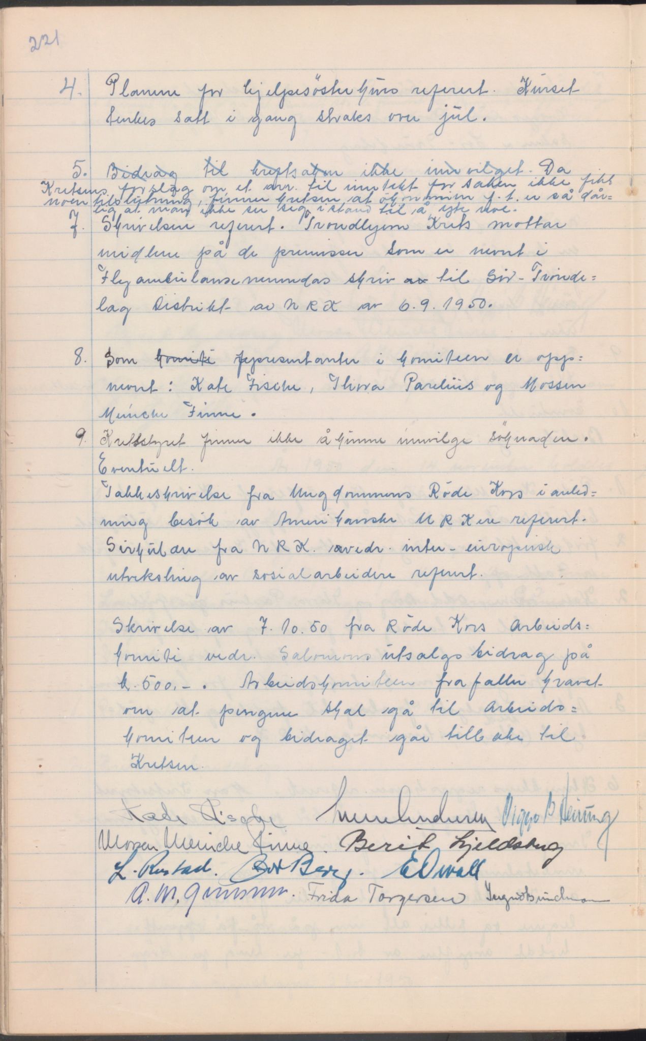 Trondheim Røde Kors, TRKO/PA-1204/A/Aa/L0003: Møtebok, 1942-1952, p. 224