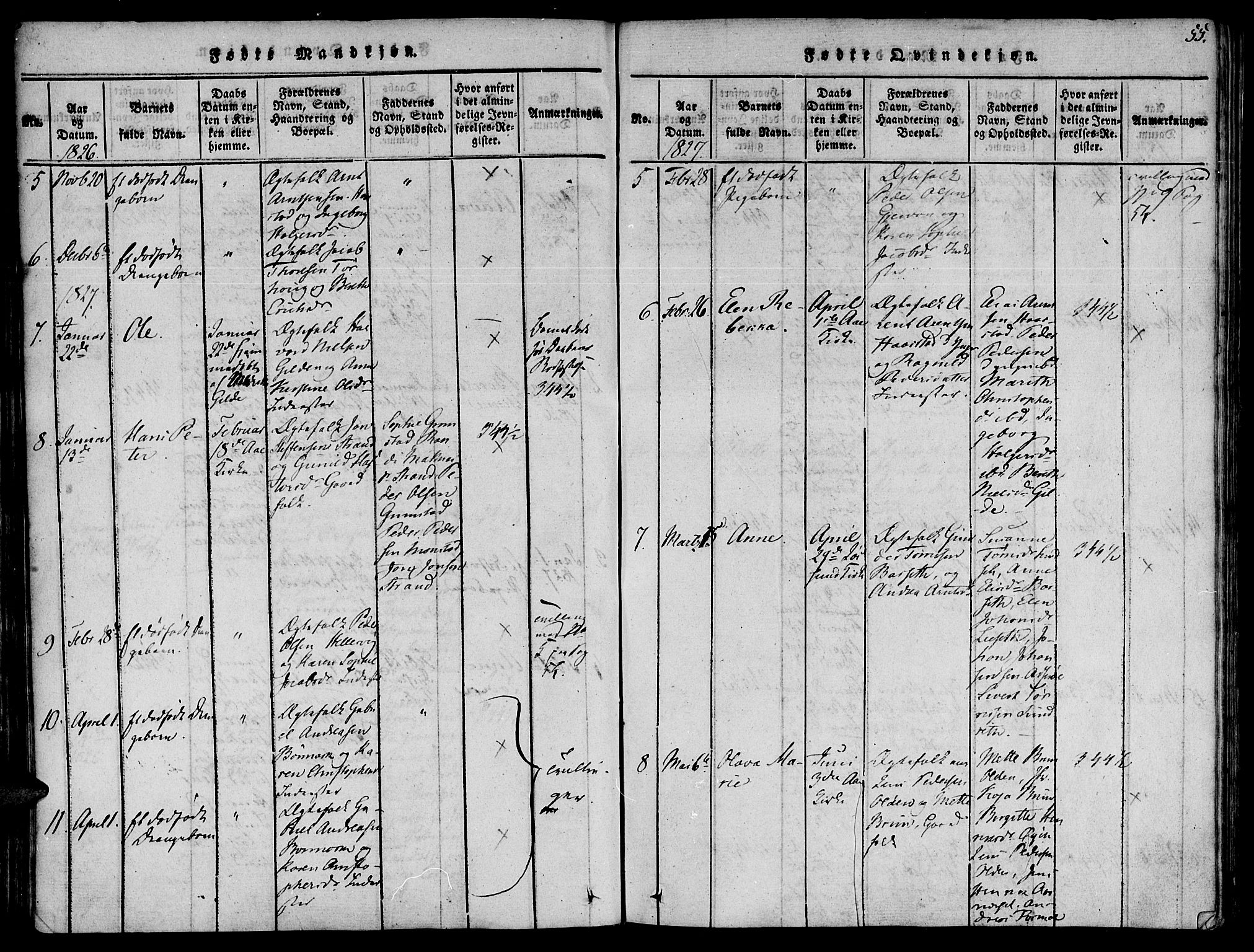 Ministerialprotokoller, klokkerbøker og fødselsregistre - Sør-Trøndelag, AV/SAT-A-1456/655/L0675: Parish register (official) no. 655A04, 1818-1830, p. 55