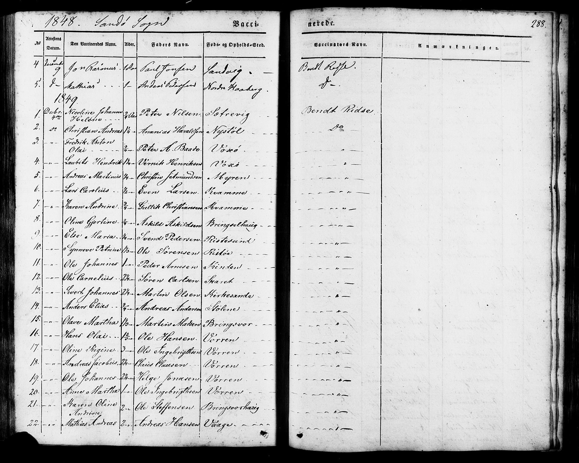 Ministerialprotokoller, klokkerbøker og fødselsregistre - Møre og Romsdal, AV/SAT-A-1454/503/L0034: Parish register (official) no. 503A02, 1841-1884, p. 288